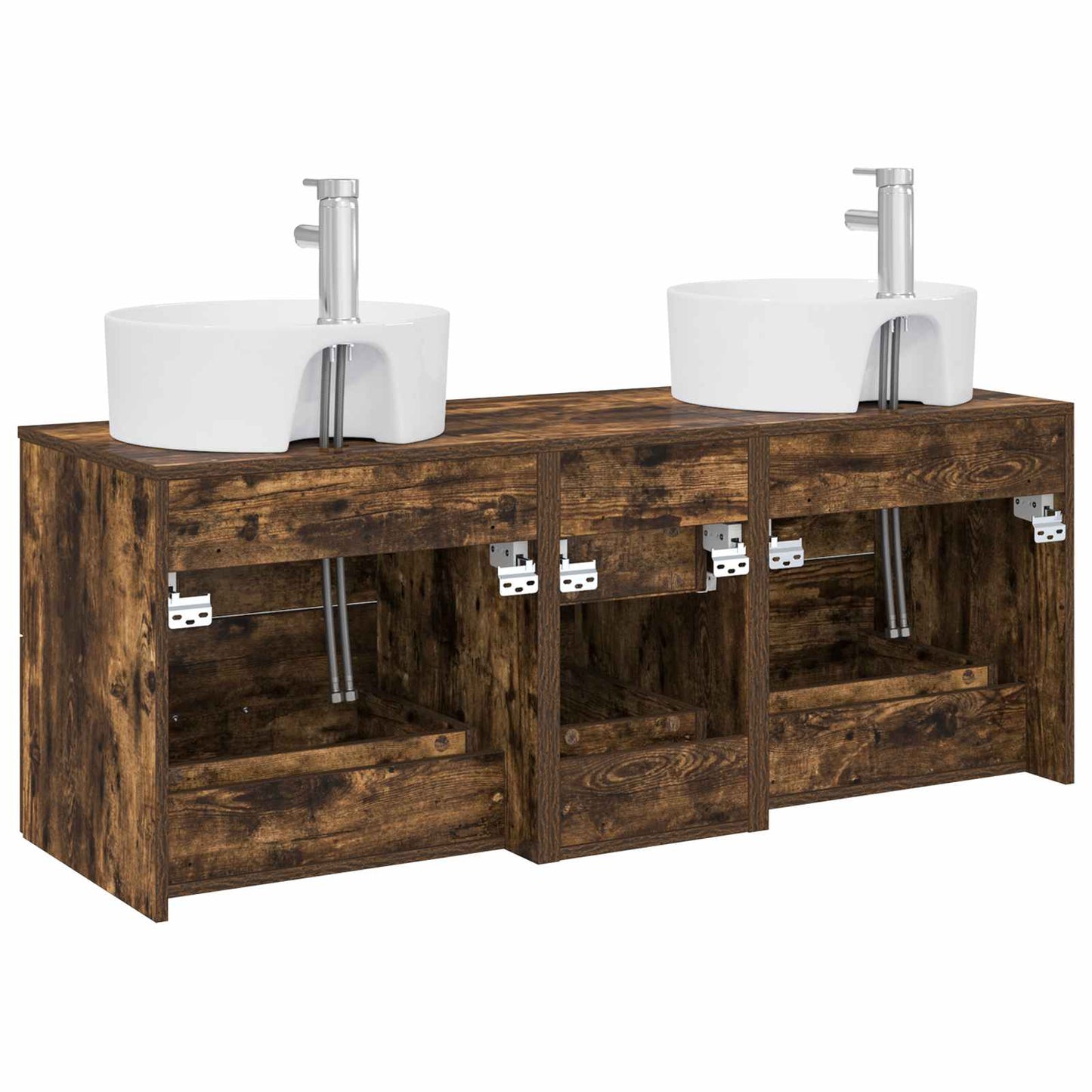 Bathroom Furniture Set 3 pcs Smoked Oak 49.5 x 44.5 x 65 cm