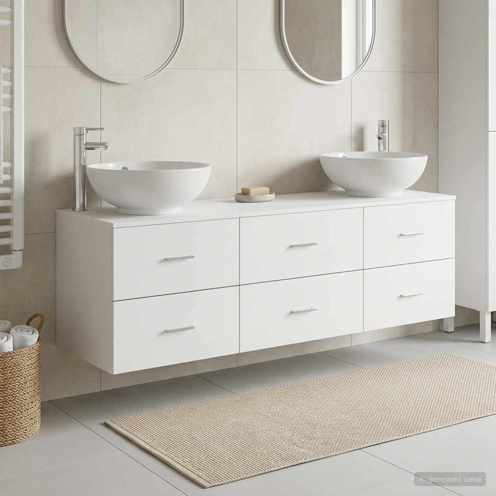 Bathroom Furniture Set 3 pcs White 49.5 x 44.5 x 65 cm