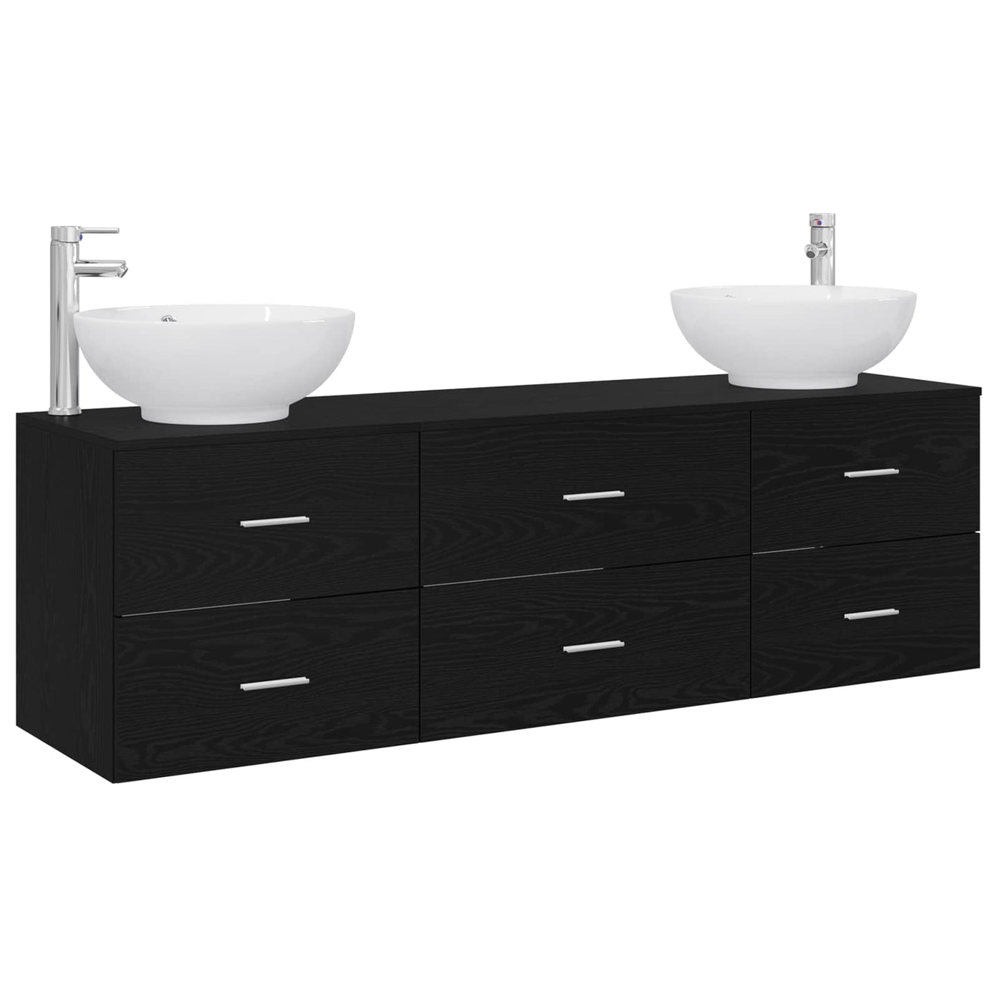 Bathroom Furniture Set 3 pcs Black 49.5 x 44.5 x 65 cm