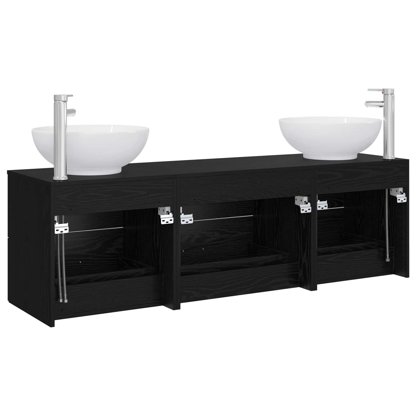 Bathroom Furniture Set 3 pcs Black 49.5 x 44.5 x 65 cm