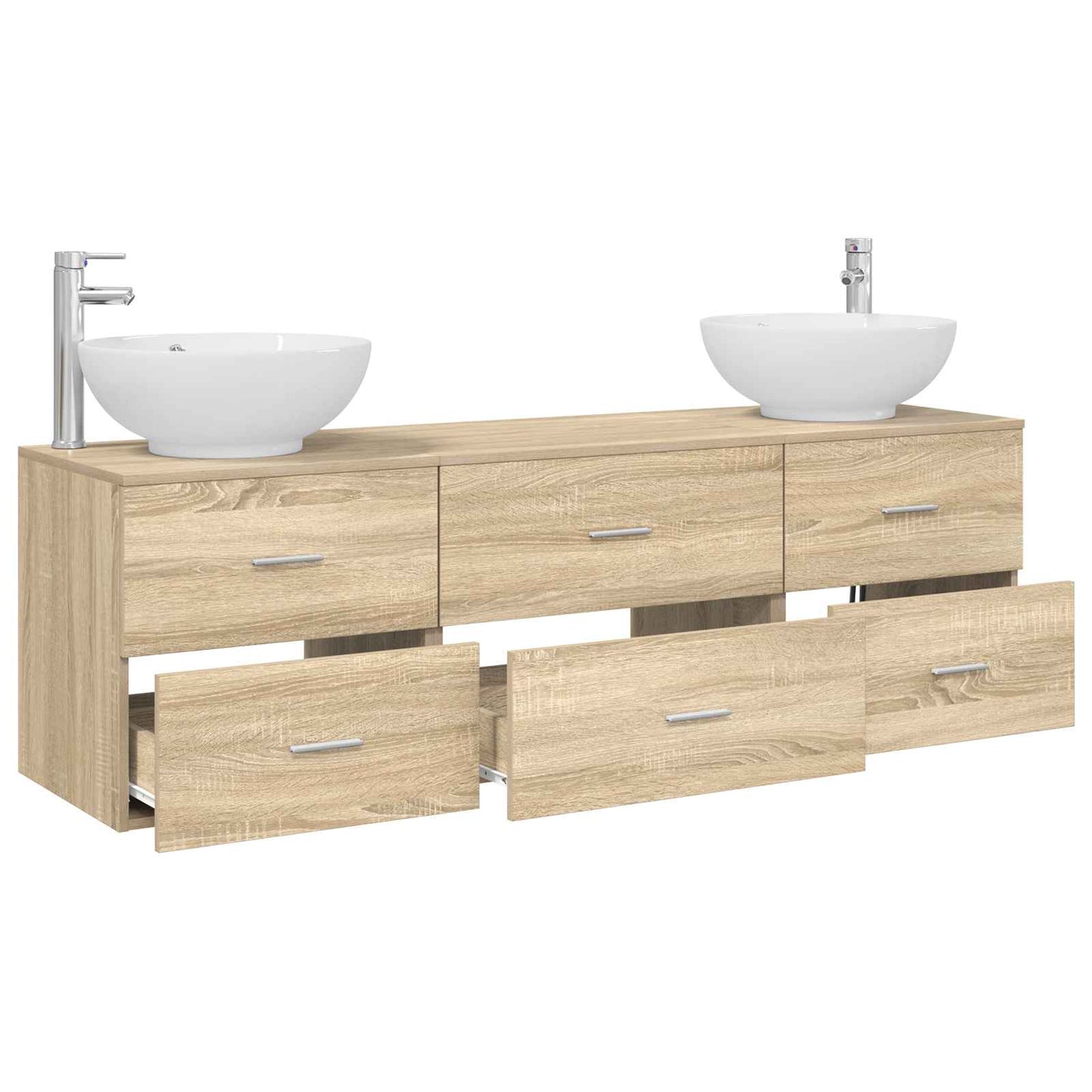 Bathroom Furniture Set 3 pcs Sonoma Oak 49.5 x 44.5 x 65 cm