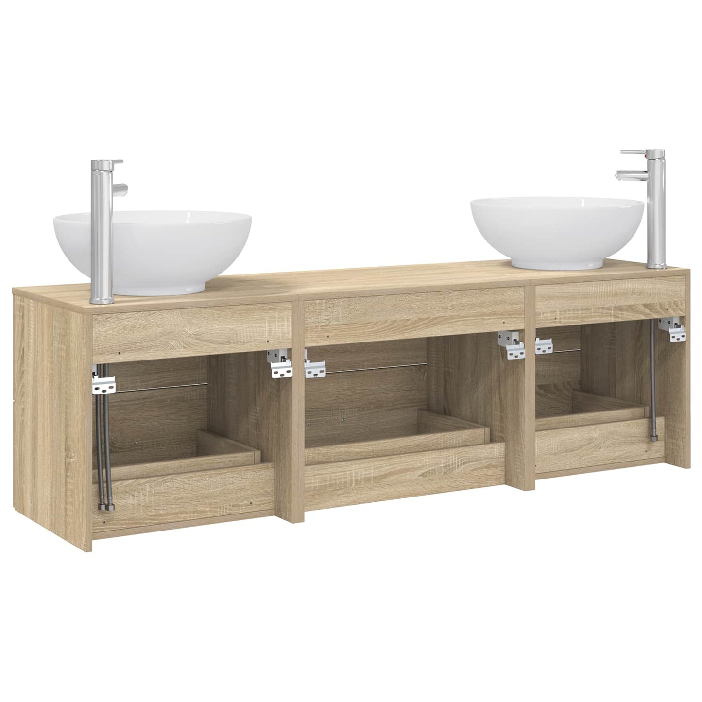 Bathroom Furniture Set 3 pcs Sonoma Oak 49.5 x 44.5 x 65 cm