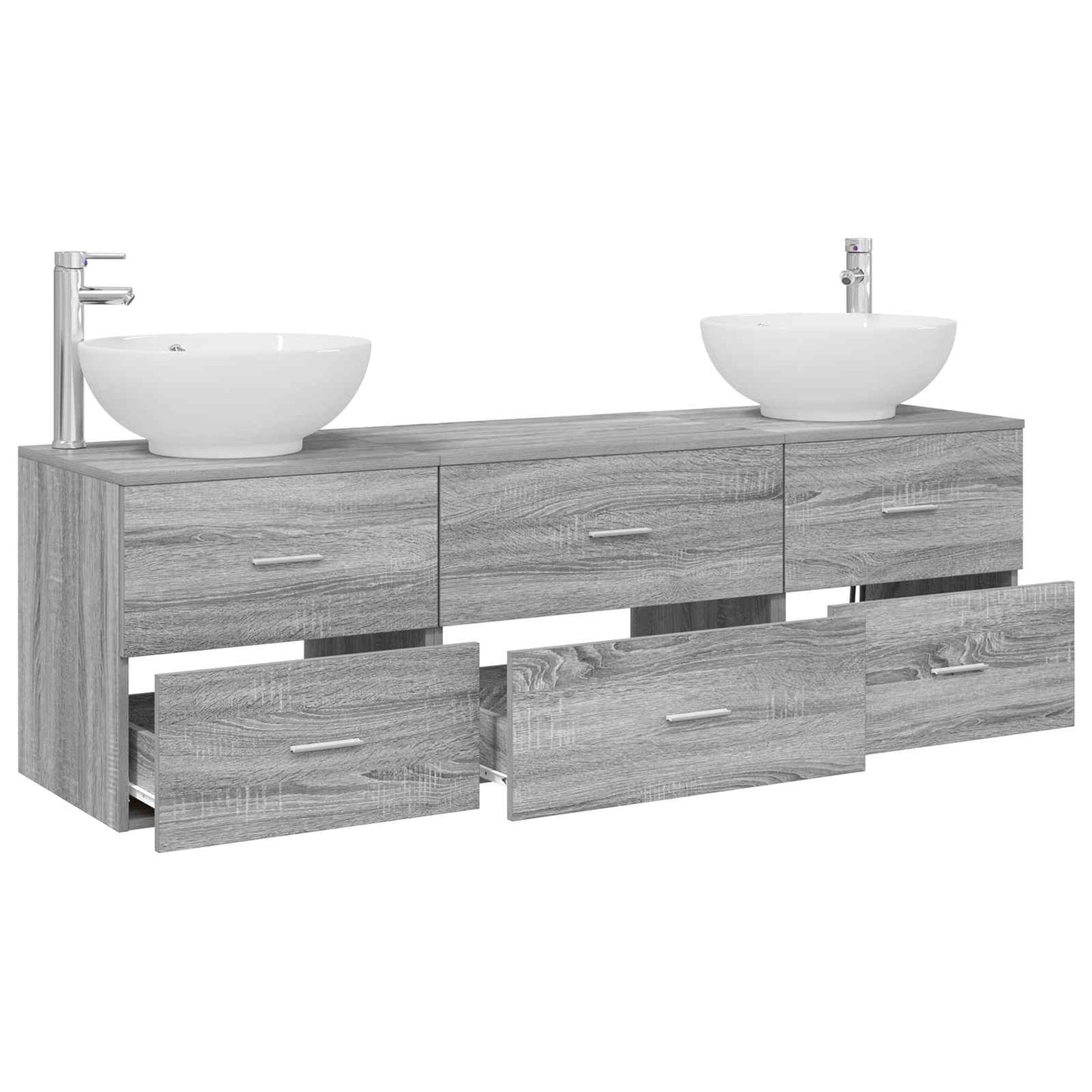 Bathroom Furniture Set 3 pcs Grey Sonoma 49.5 x 44.5 x 65 cm