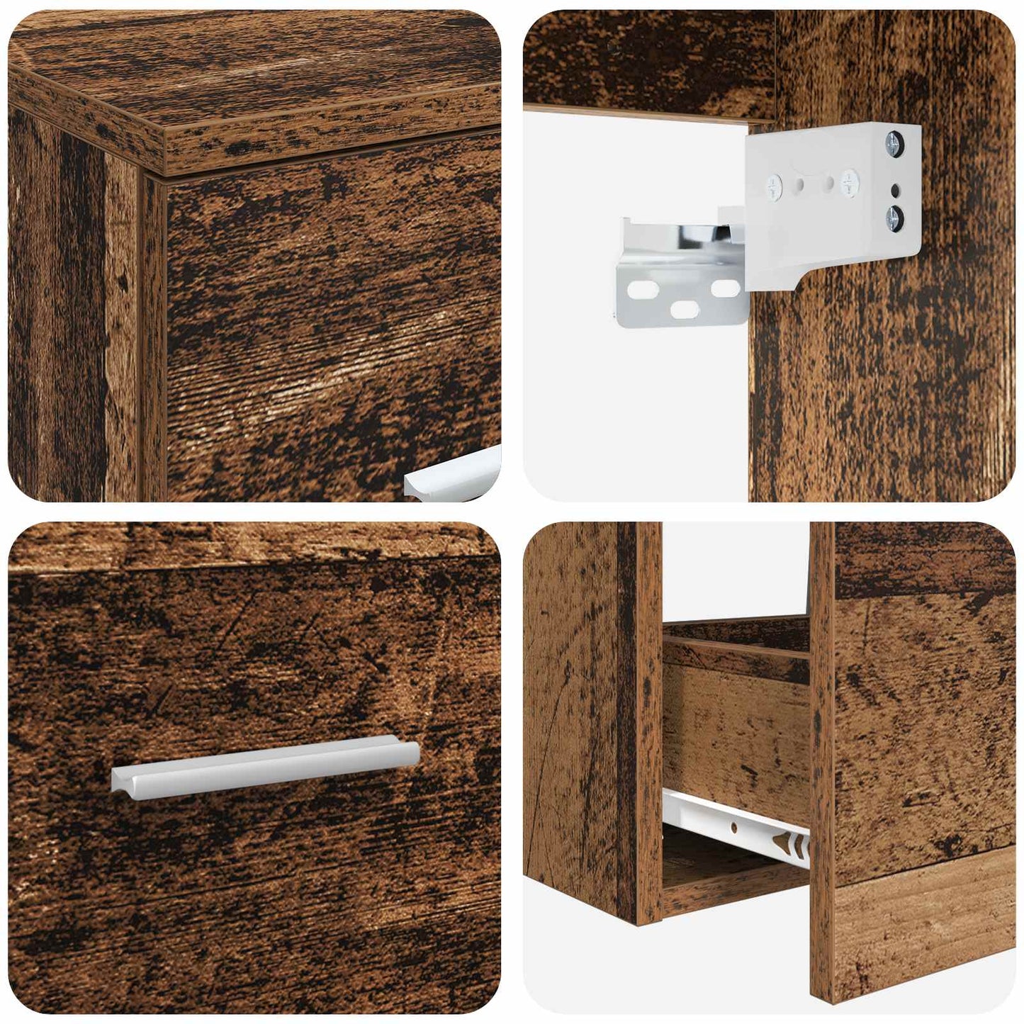 Bathroom Furniture Set 3 pcs Old Wood 49.5 x 44.5 x 65 cm