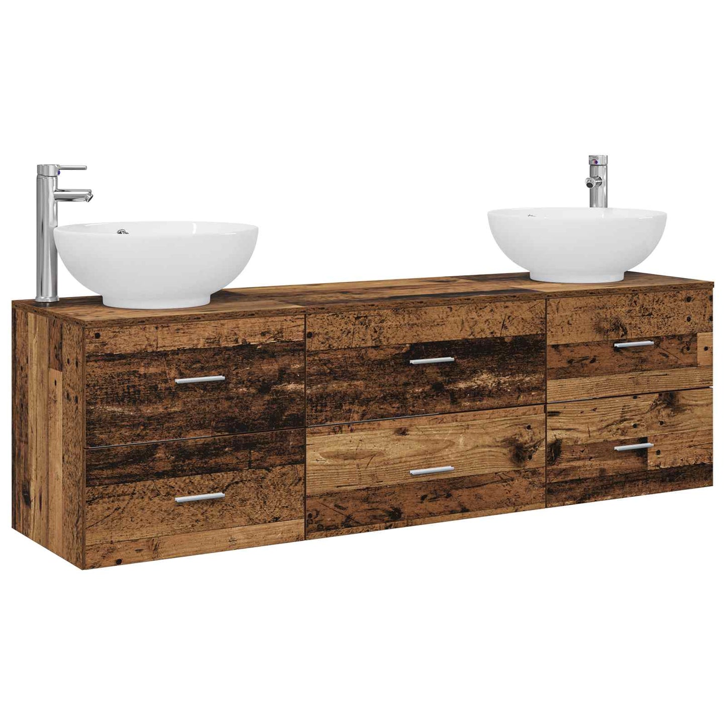 Bathroom Furniture Set 3 pcs Old Wood 49.5 x 44.5 x 65 cm