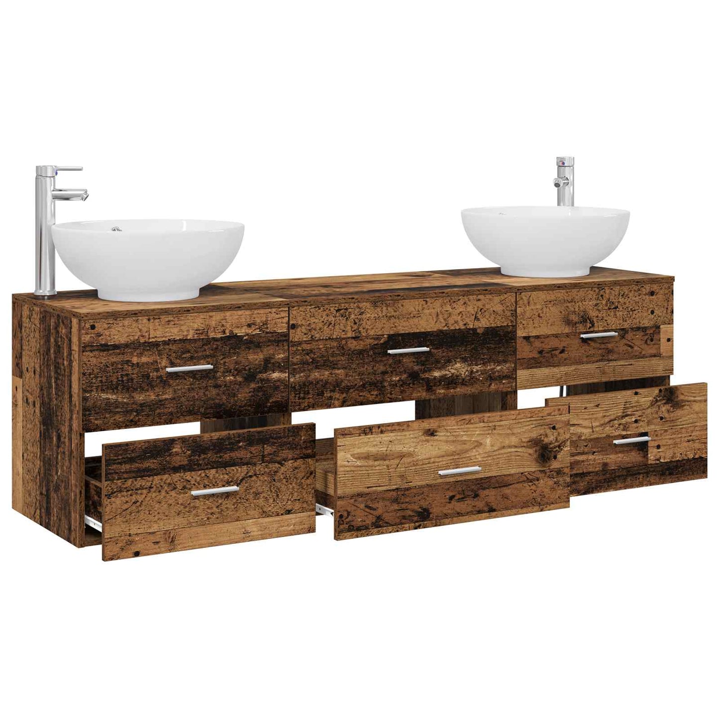 Bathroom Furniture Set 3 pcs Old Wood 49.5 x 44.5 x 65 cm