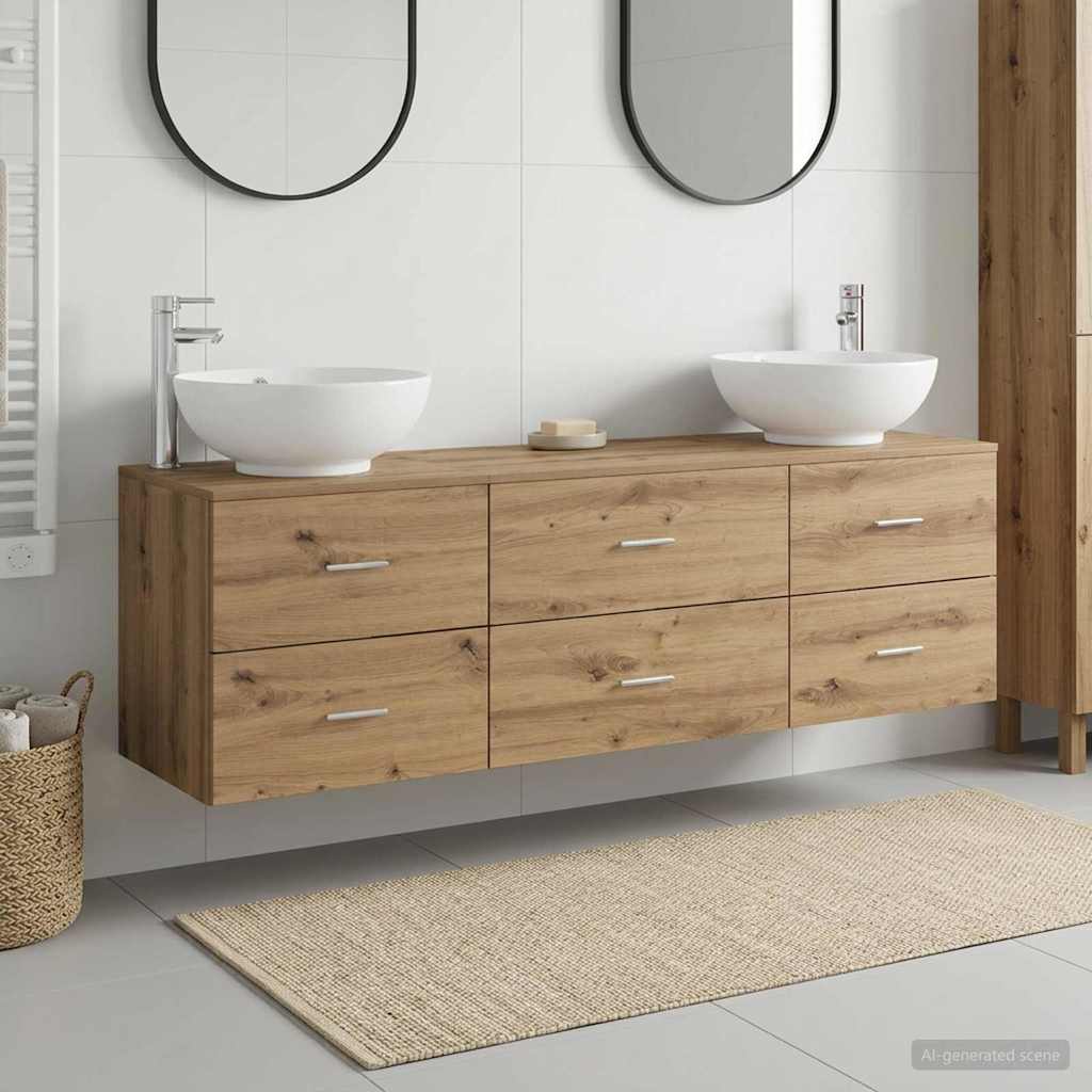 Bathroom Furniture Set 3 pcs Artisan Oak 49.5 x 44.5 x 65 cm