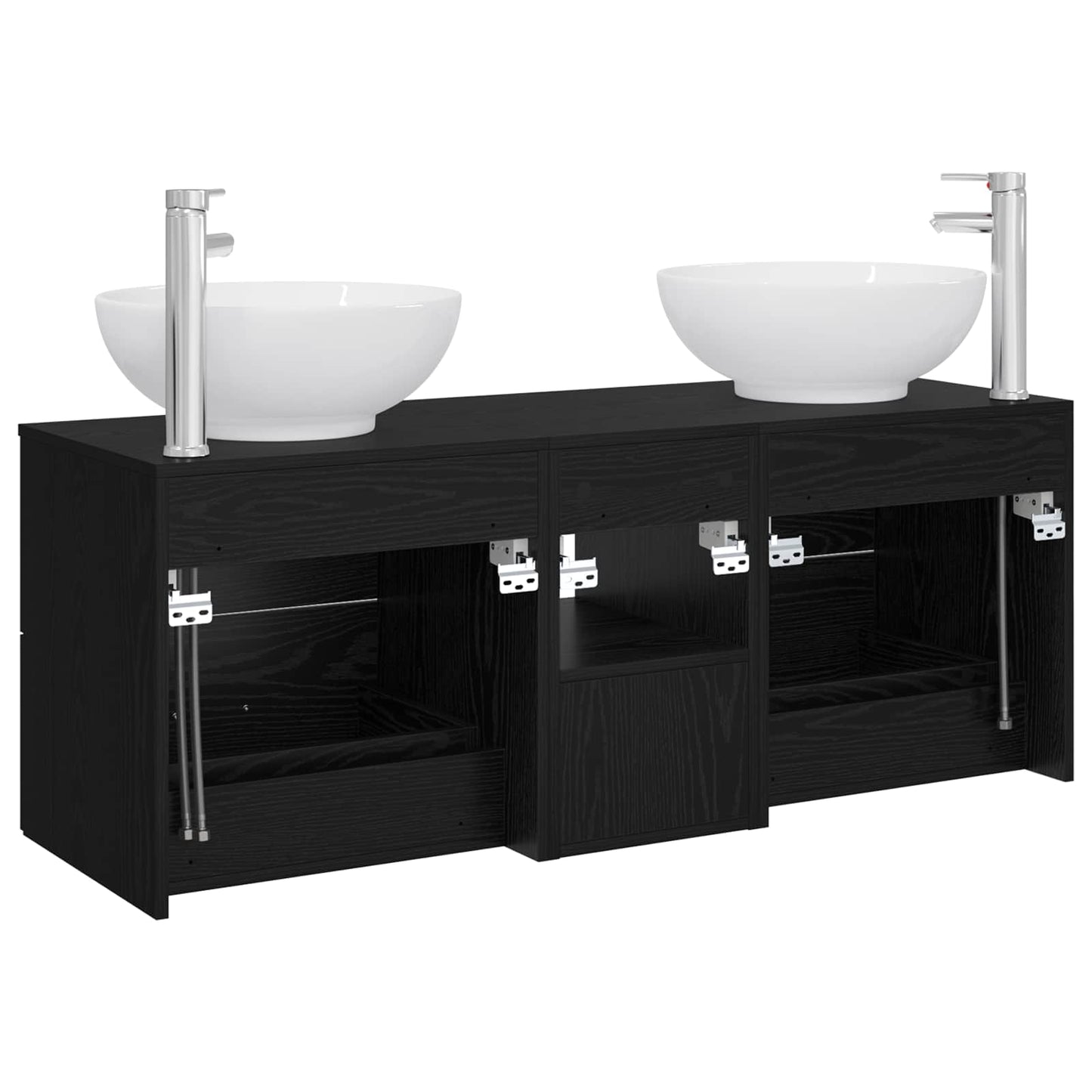 Bathroom Furniture Set 3 pcs Black 49.5 x 44.5 x 65 cm
