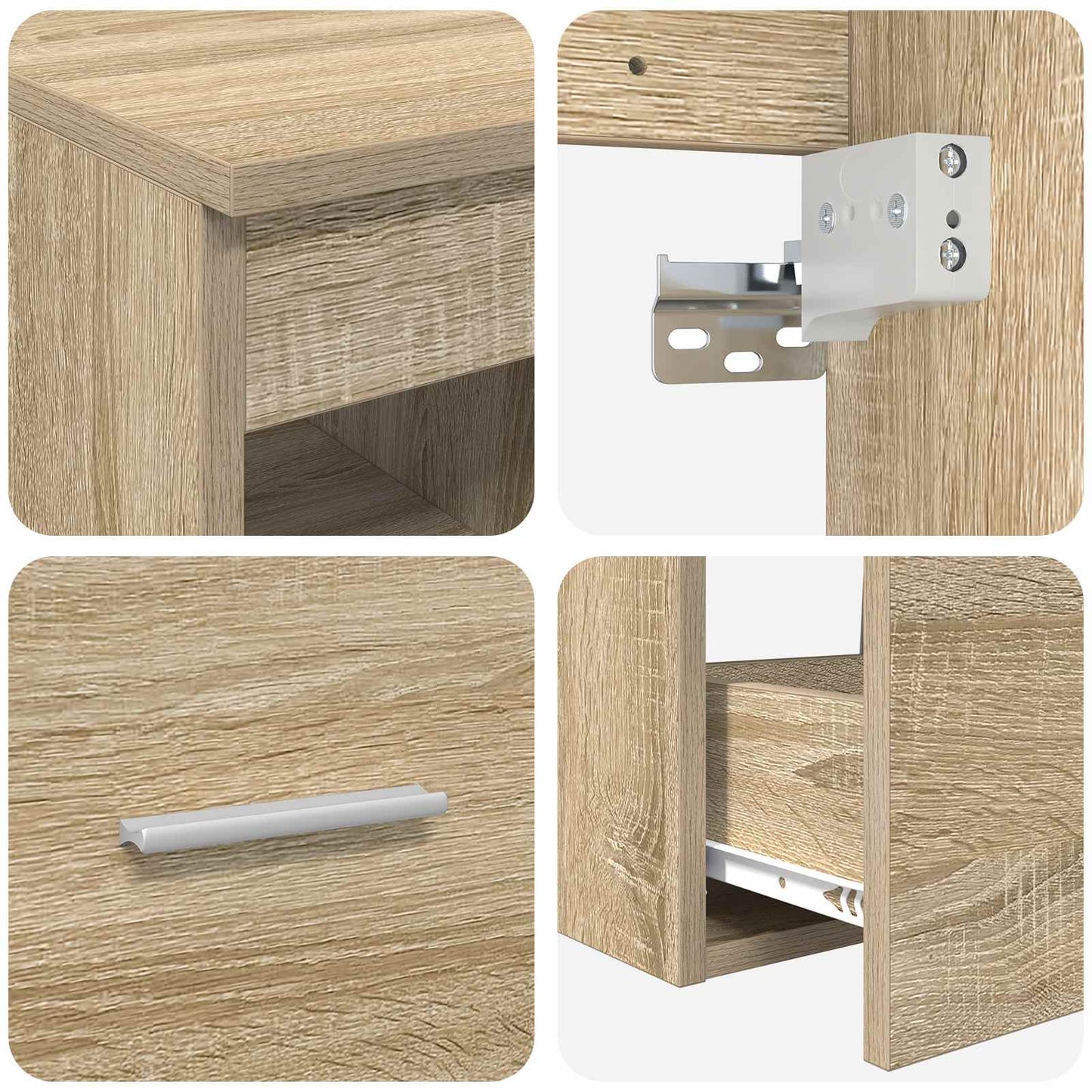 Bathroom Furniture Set 3 pcs Sonoma Oak 49.5 x 44.5 x 65 cm