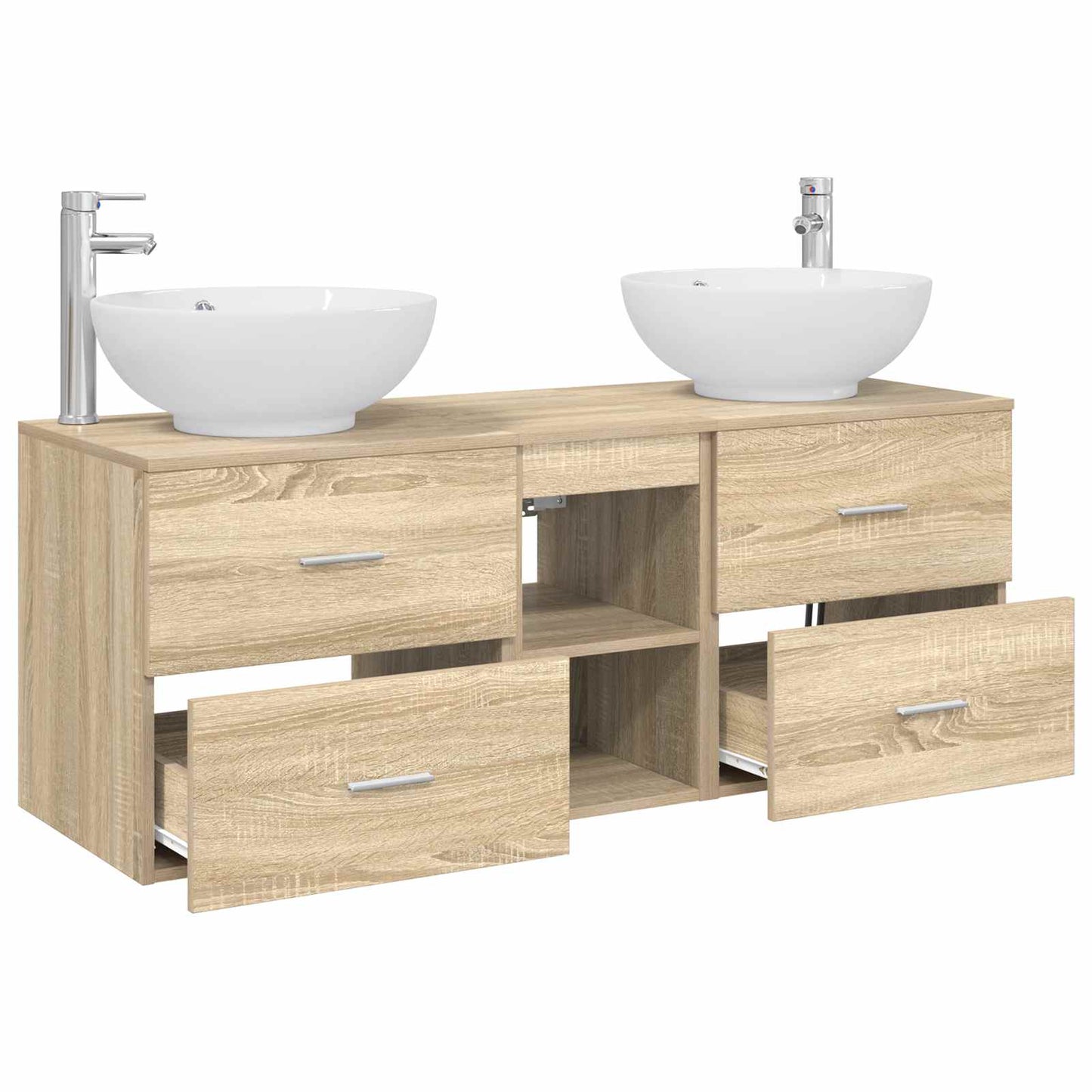 Bathroom Furniture Set 3 pcs Sonoma Oak 49.5 x 44.5 x 65 cm