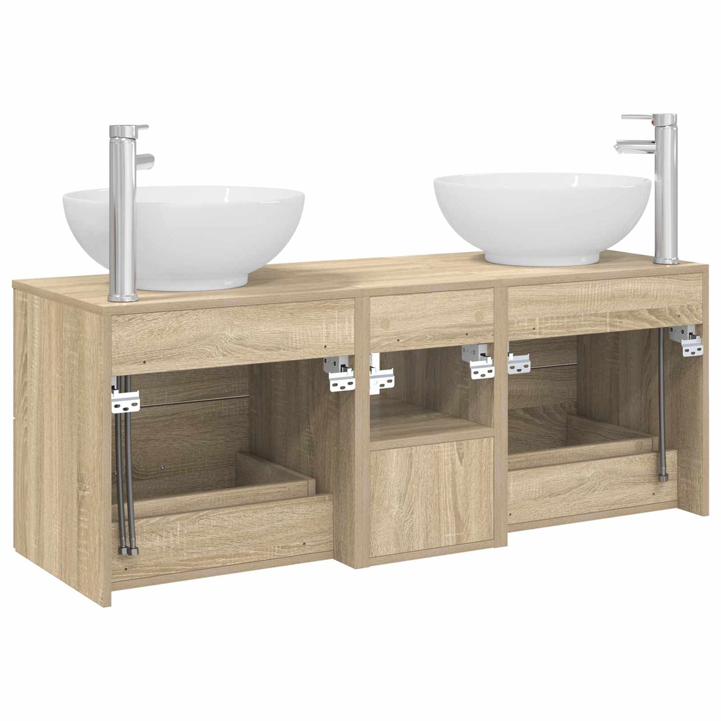 Bathroom Furniture Set 3 pcs Sonoma Oak 49.5 x 44.5 x 65 cm