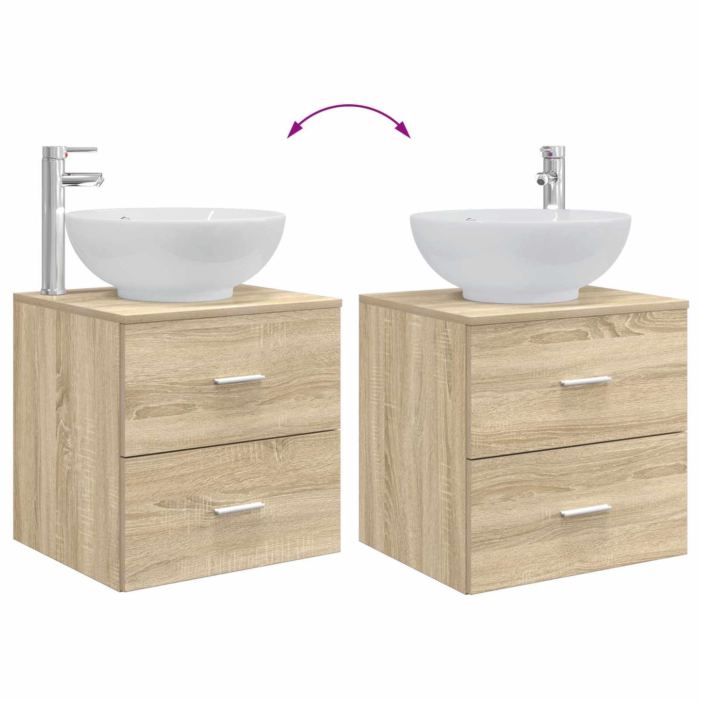 Bathroom Furniture Set 3 pcs Sonoma Oak 49.5 x 44.5 x 65 cm
