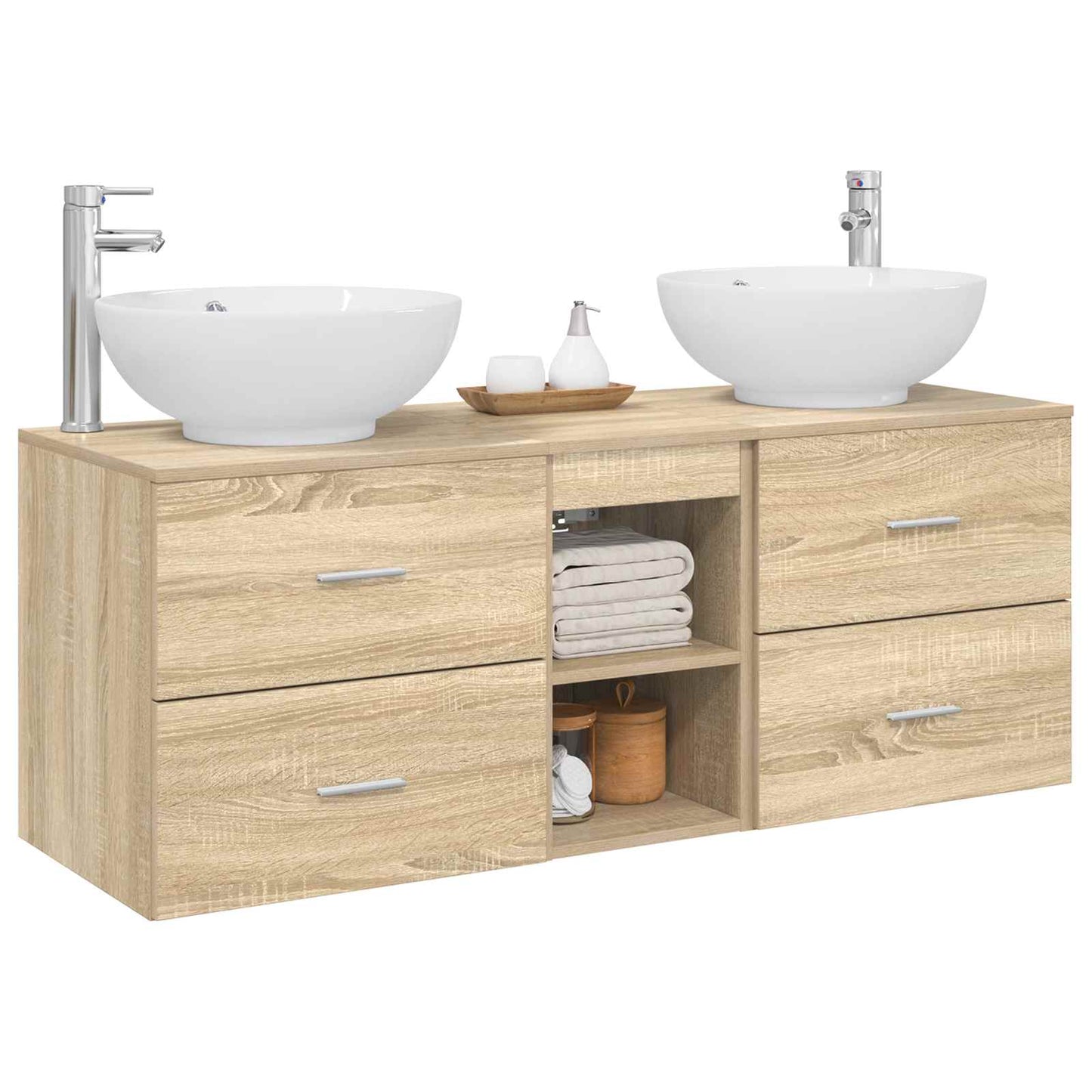 Bathroom Furniture Set 3 pcs Sonoma Oak 49.5 x 44.5 x 65 cm