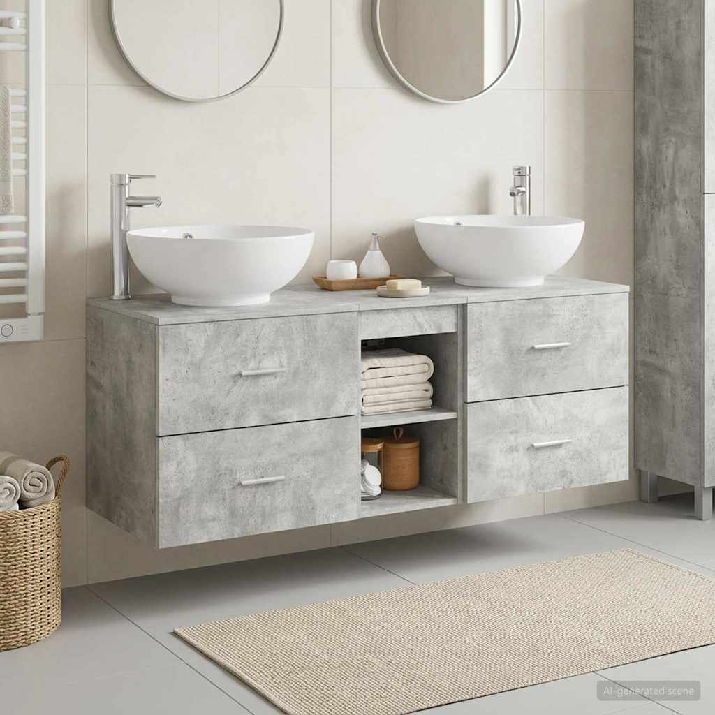 Bathroom Furniture Set 3 pcs Concrete Grey 49.5 x 44.5 x 65 cm