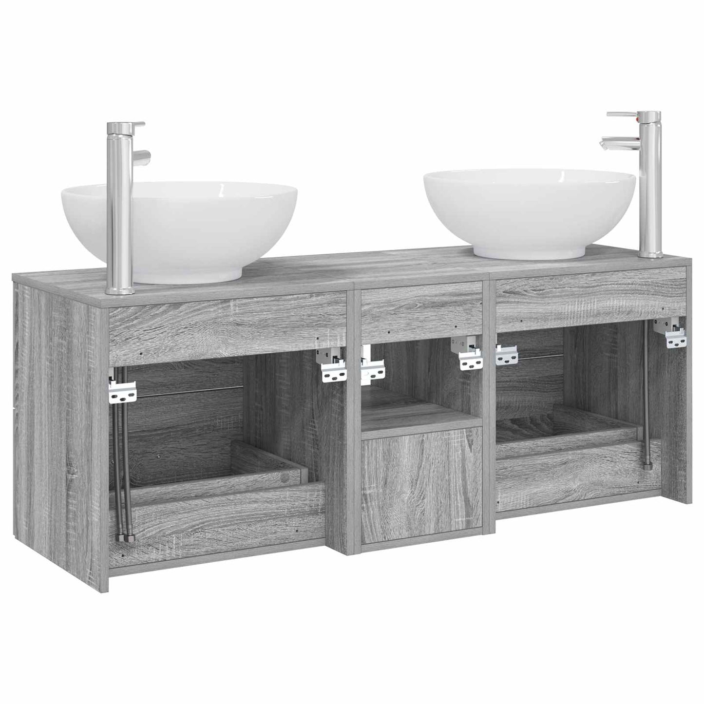 Bathroom Furniture Set 3 pcs Grey Sonoma 49.5 x 44.5 x 65 cm