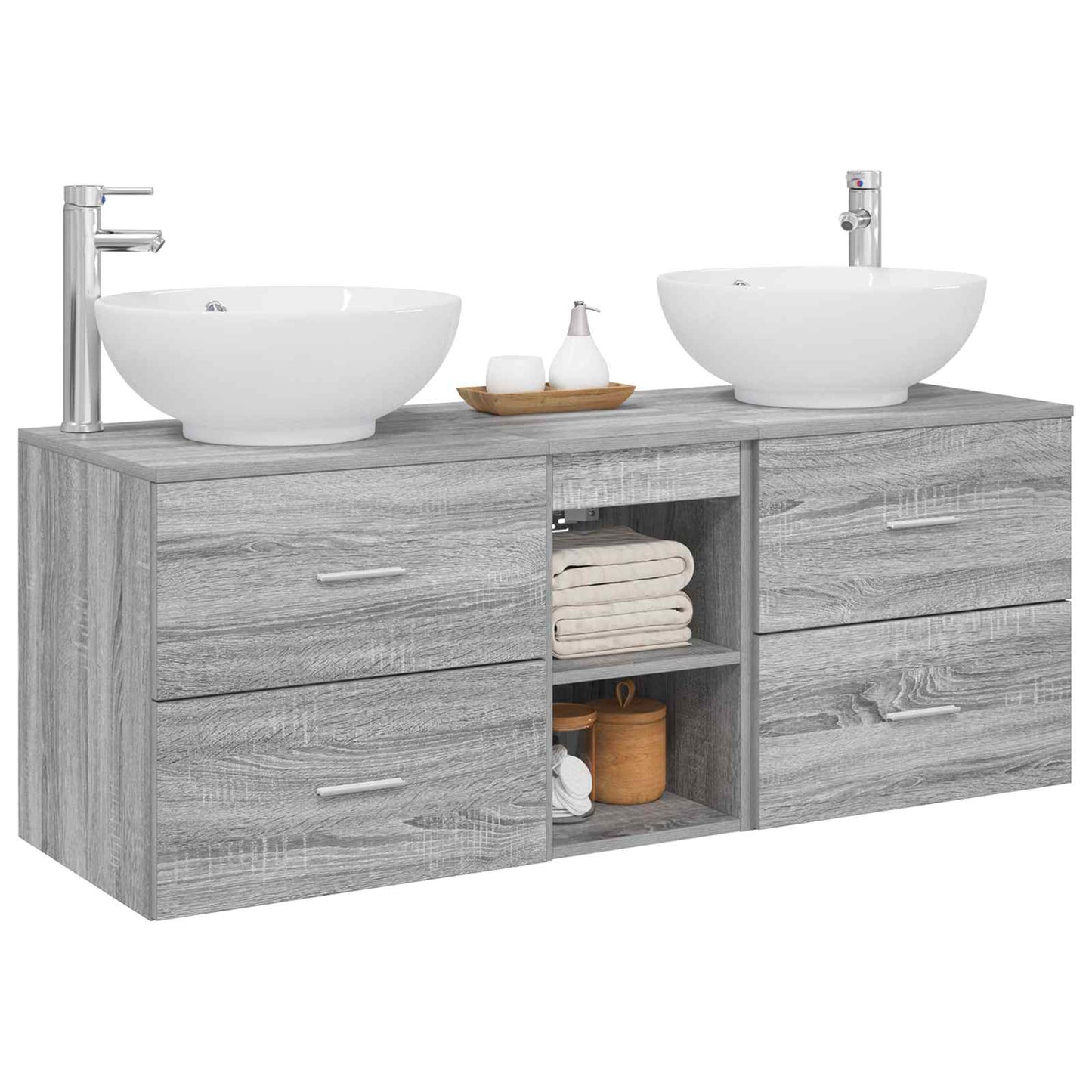 Bathroom Furniture Set 3 pcs Grey Sonoma 49.5 x 44.5 x 65 cm
