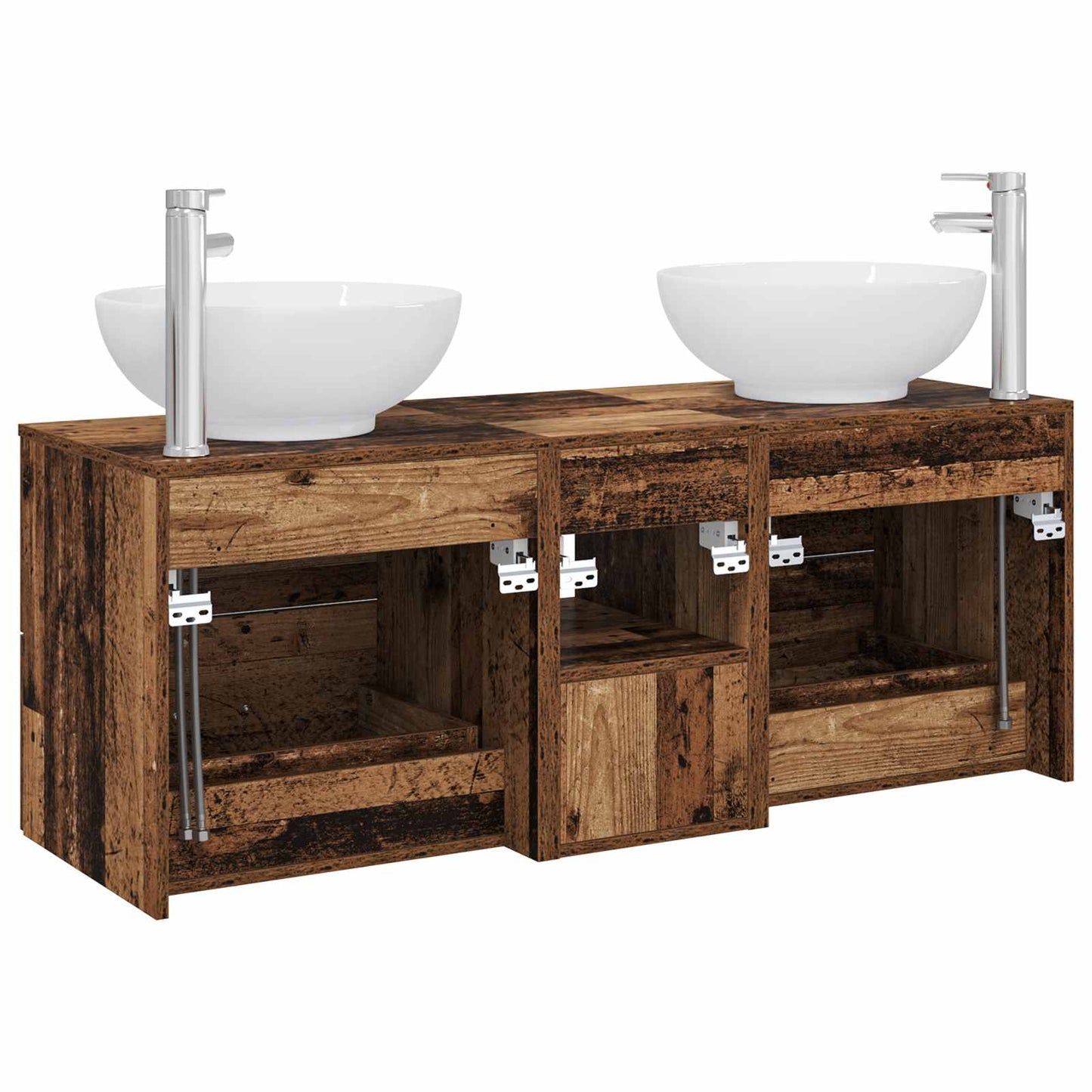 Bathroom Furniture Set 3 pcs Old Wood 49.5 x 44.5 x 65 cm