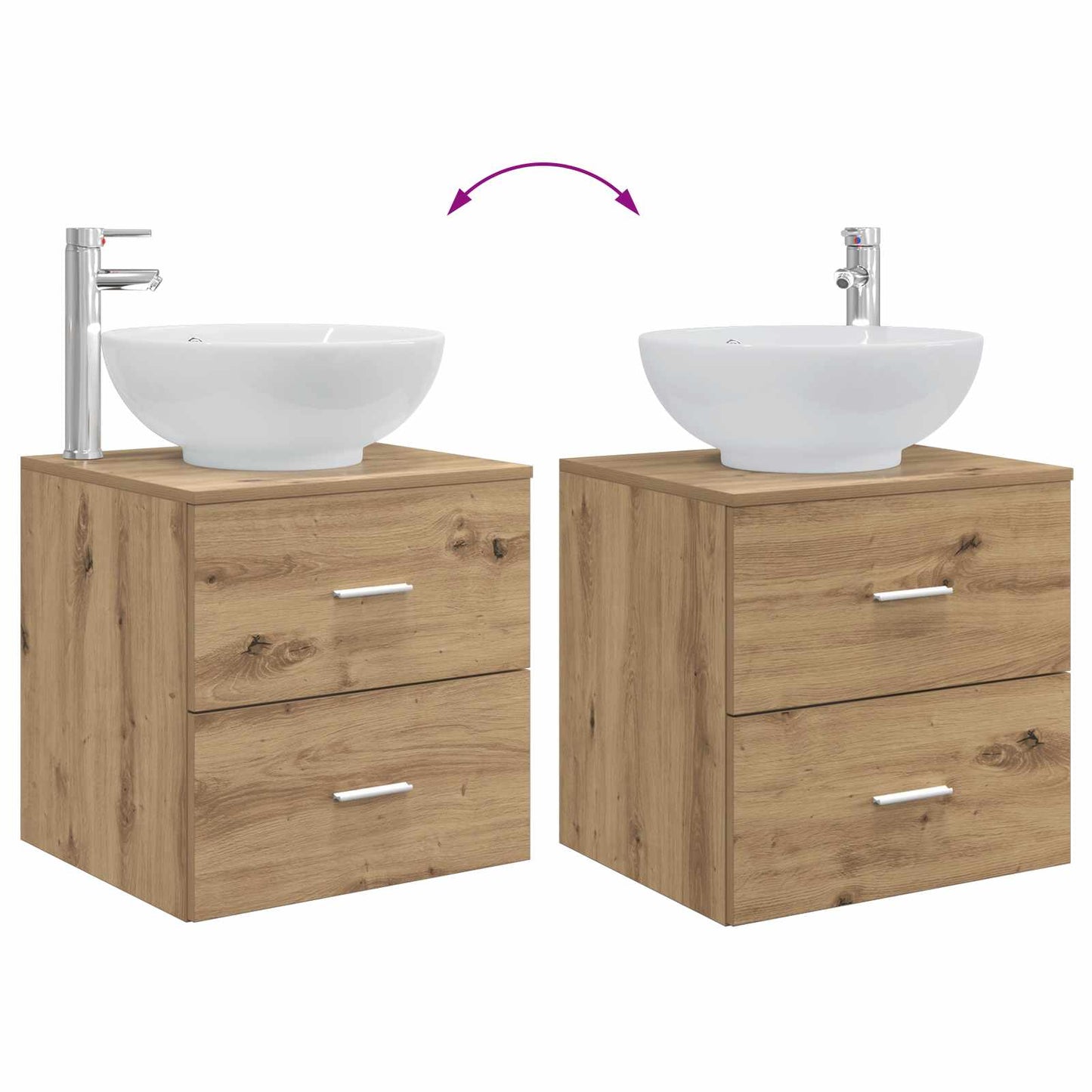 Bathroom Furniture Set 3 pcs Artisan Oak 49.5 x 44.5 x 65 cm