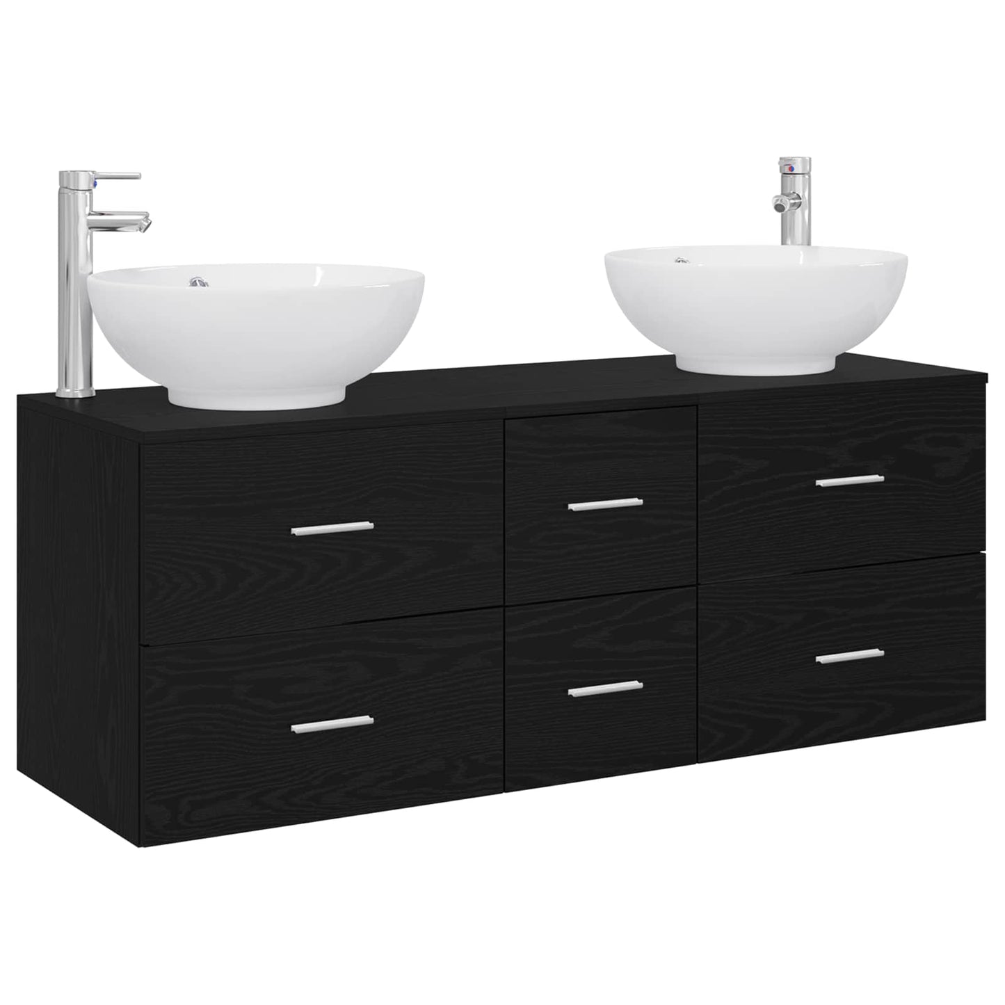 Bathroom Furniture Set 3 pcs Black 49.5 x 44.5 x 65 cm