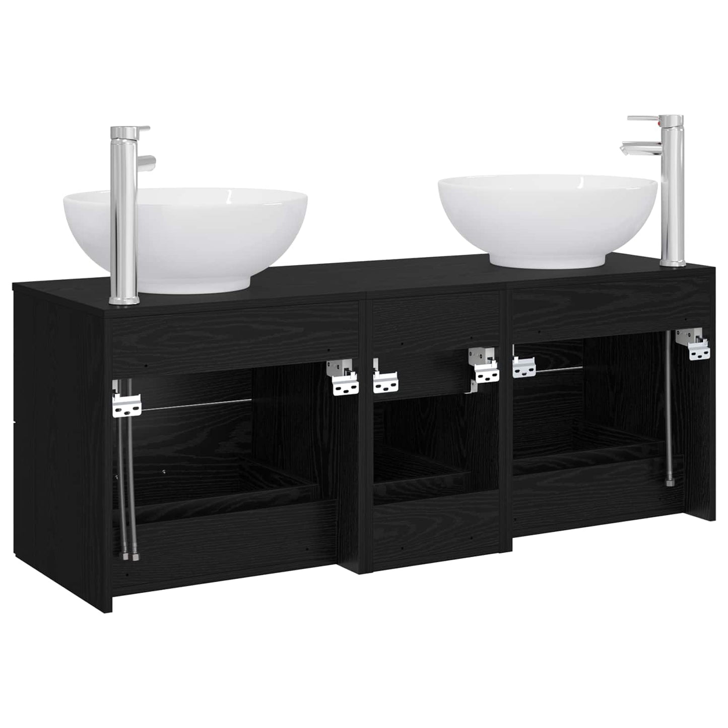 Bathroom Furniture Set 3 pcs Black 49.5 x 44.5 x 65 cm