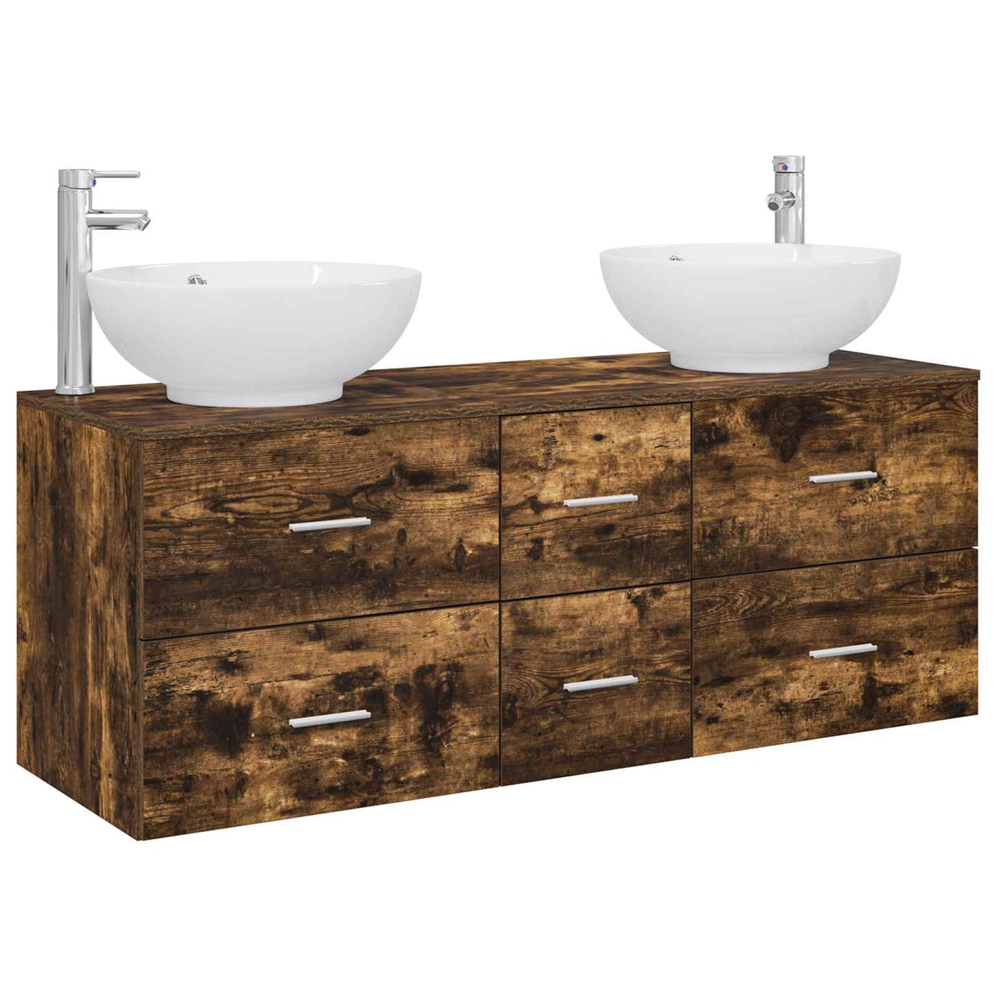 Bathroom Furniture Set 3 pcs Smoked Oak 49.5 x 44.5 x 65 cm