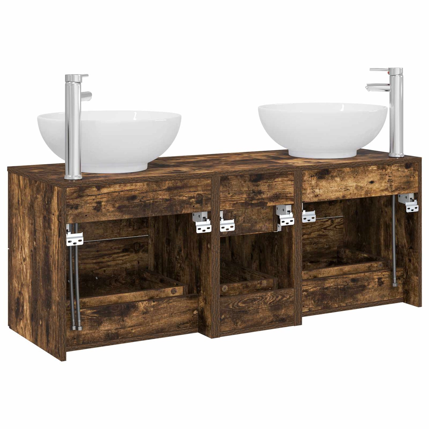 Bathroom Furniture Set 3 pcs Smoked Oak 49.5 x 44.5 x 65 cm