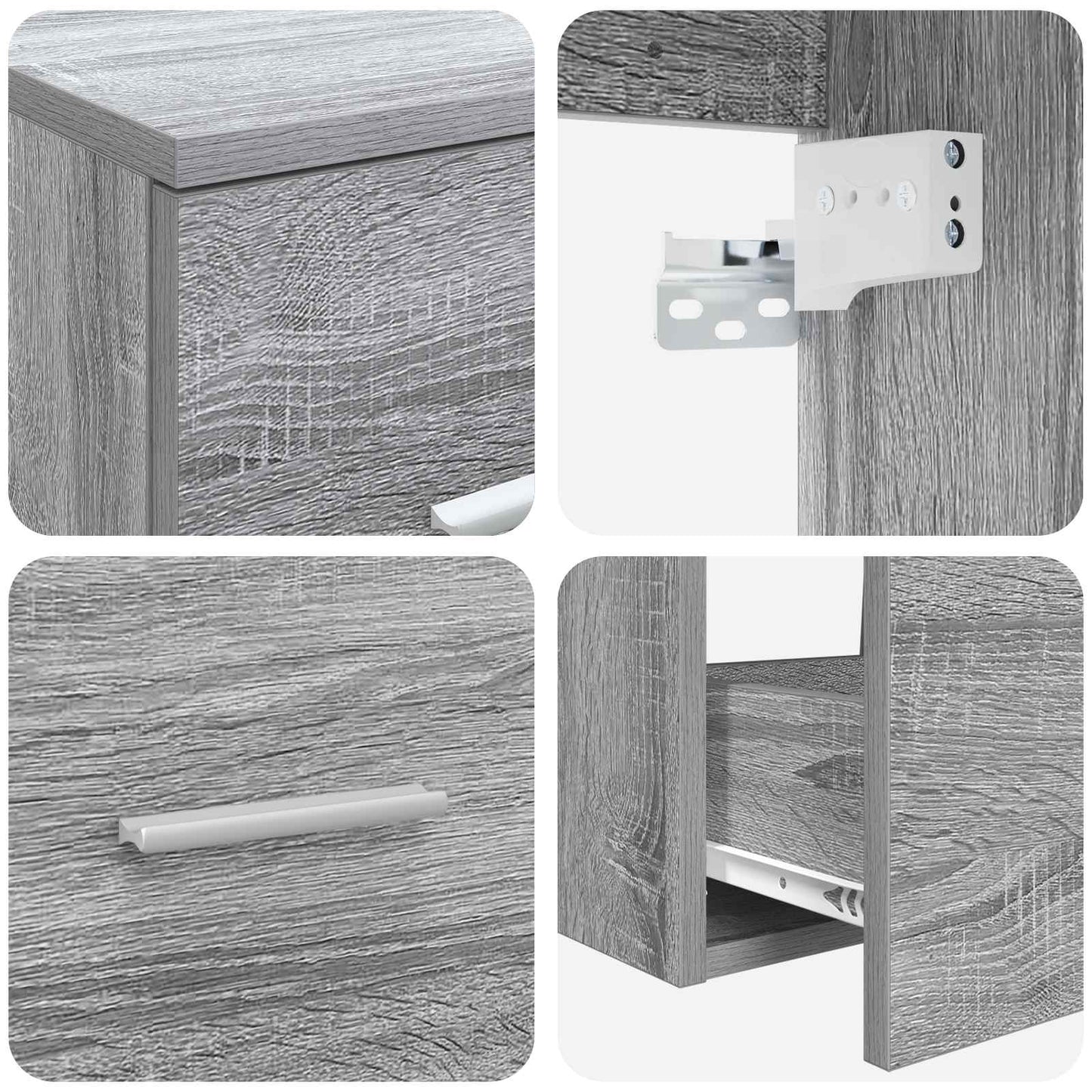 Bathroom Furniture Set 3 pcs Grey Sonoma 49.5 x 44.5 x 65 cm