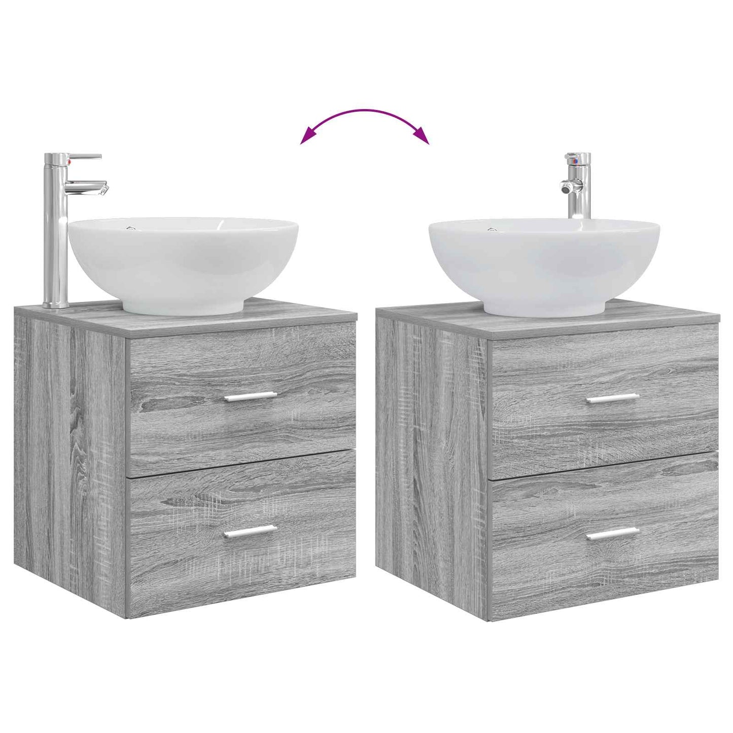 Bathroom Furniture Set 3 pcs Grey Sonoma 49.5 x 44.5 x 65 cm