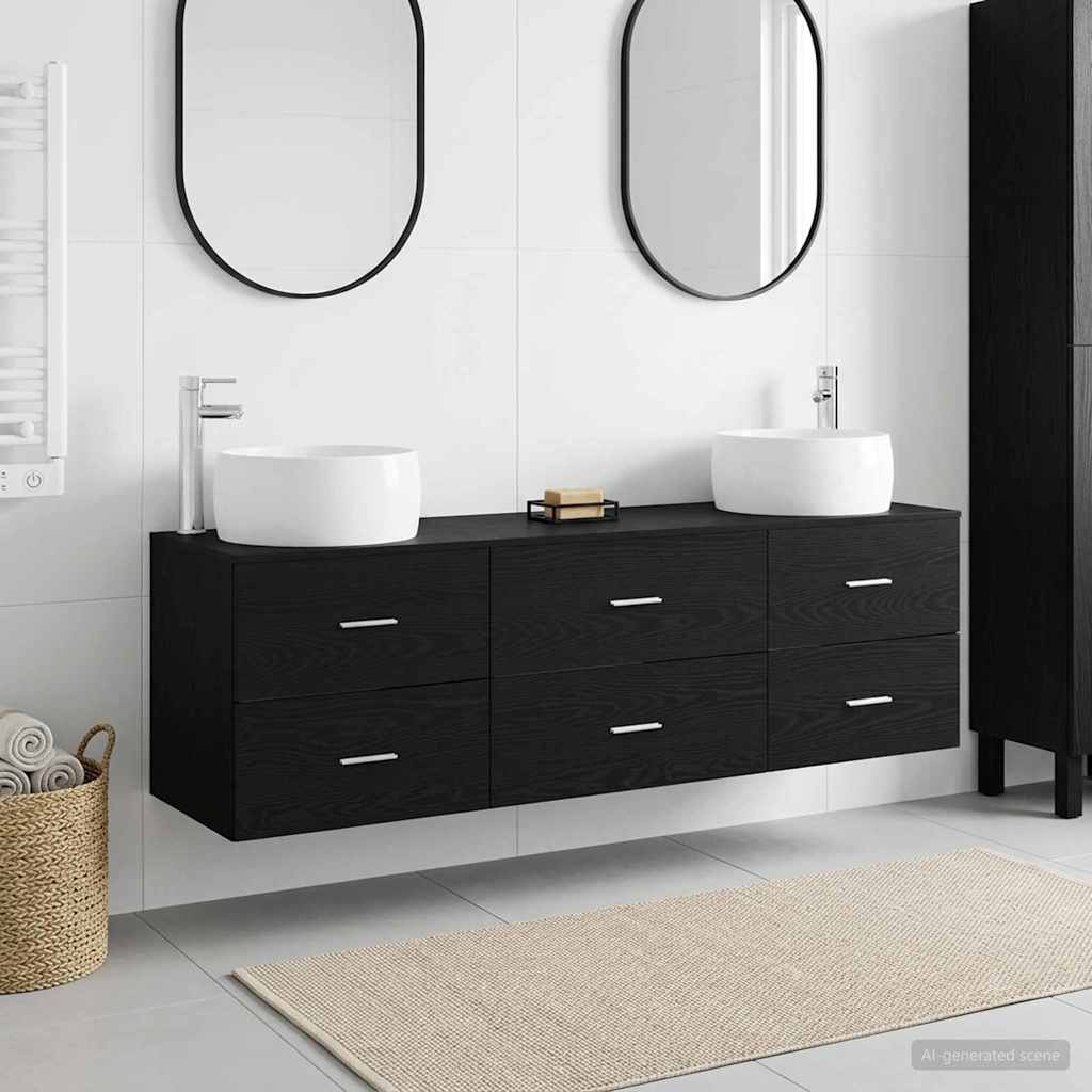 Bathroom Furniture Set 3 pcs Black 49.5 x 44.5 x 66 cm