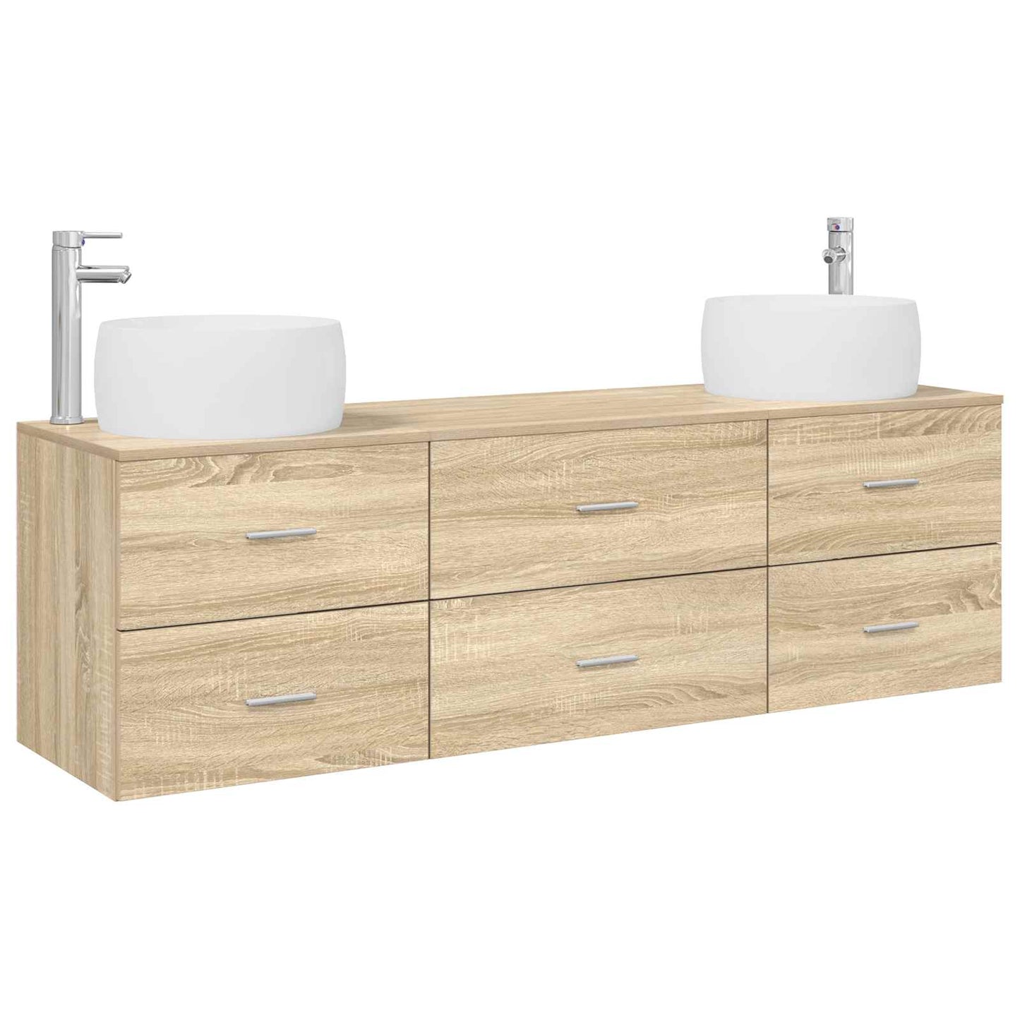Bathroom Furniture Set 3 pcs Sonoma Oak 49.5 x 44.5 x 66 cm