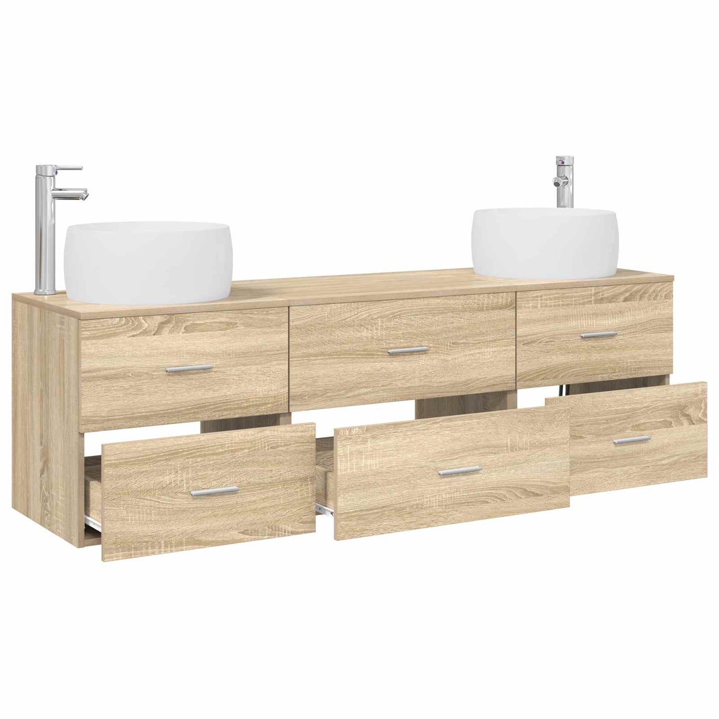 Bathroom Furniture Set 3 pcs Sonoma Oak 49.5 x 44.5 x 66 cm