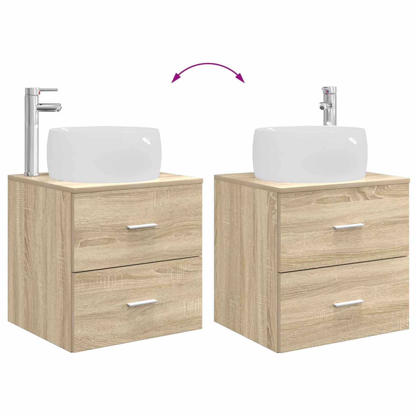 Bathroom Furniture Set 3 pcs Sonoma Oak 49.5 x 44.5 x 66 cm