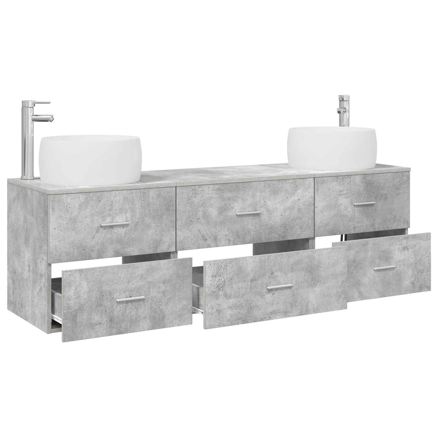 Bathroom Furniture Set 3 pcs Concrete Grey 49.5 x 44.5 x 66 cm