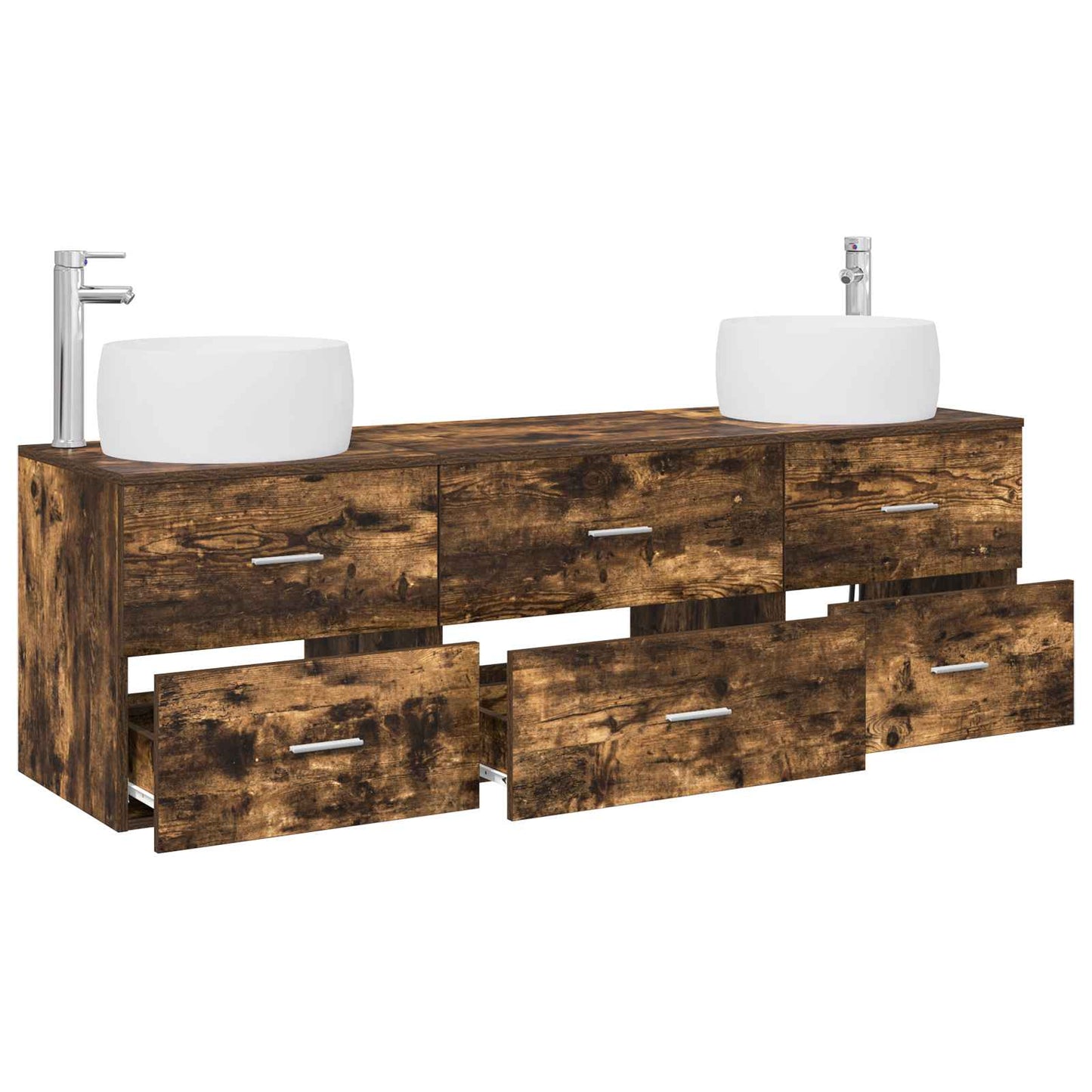 Bathroom Furniture Set 3 pcs Smoked Oak 49.5 x 44.5 x 66 cm