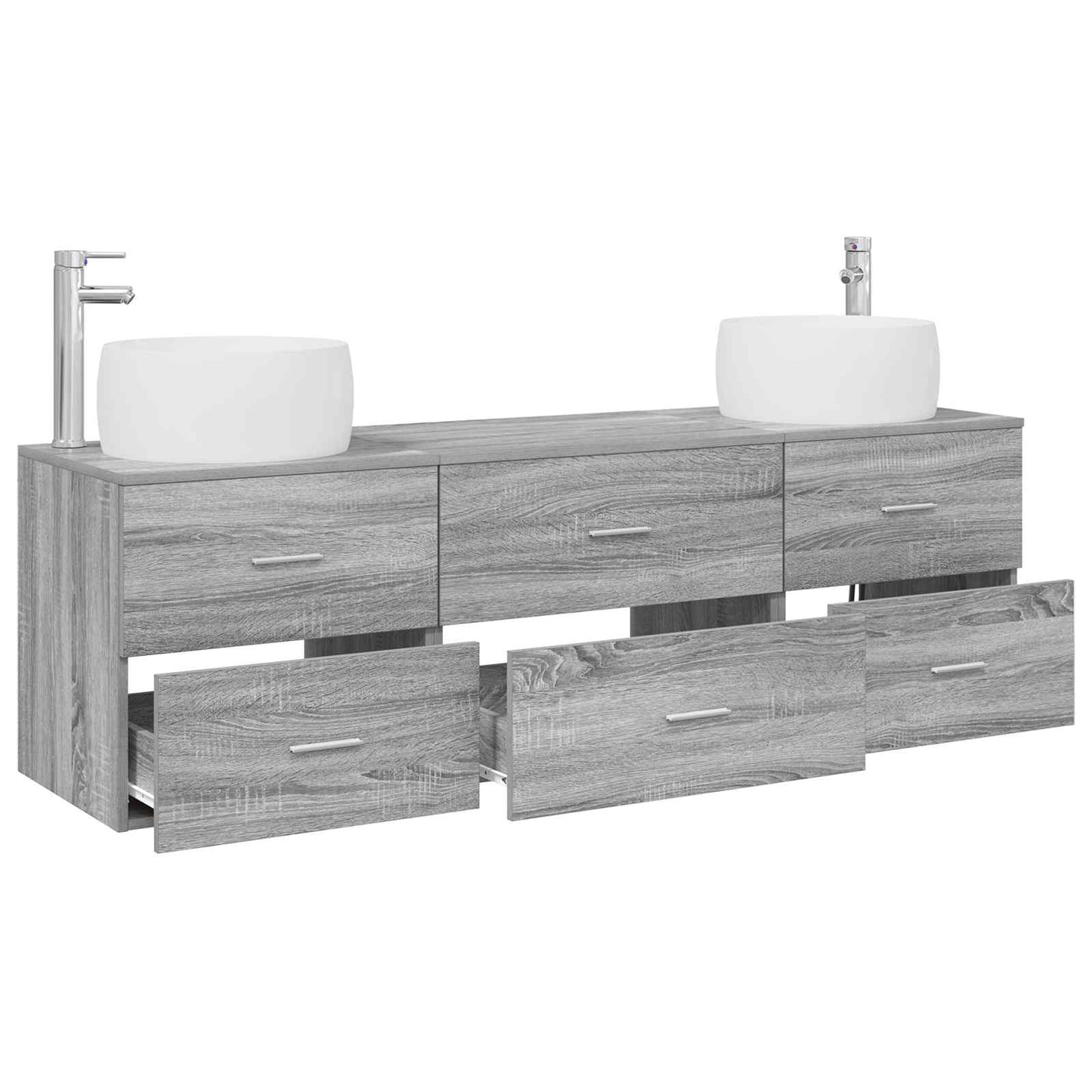 Bathroom Furniture Set 3 pcs Grey Sonoma 49.5 x 44.5 x 66 cm