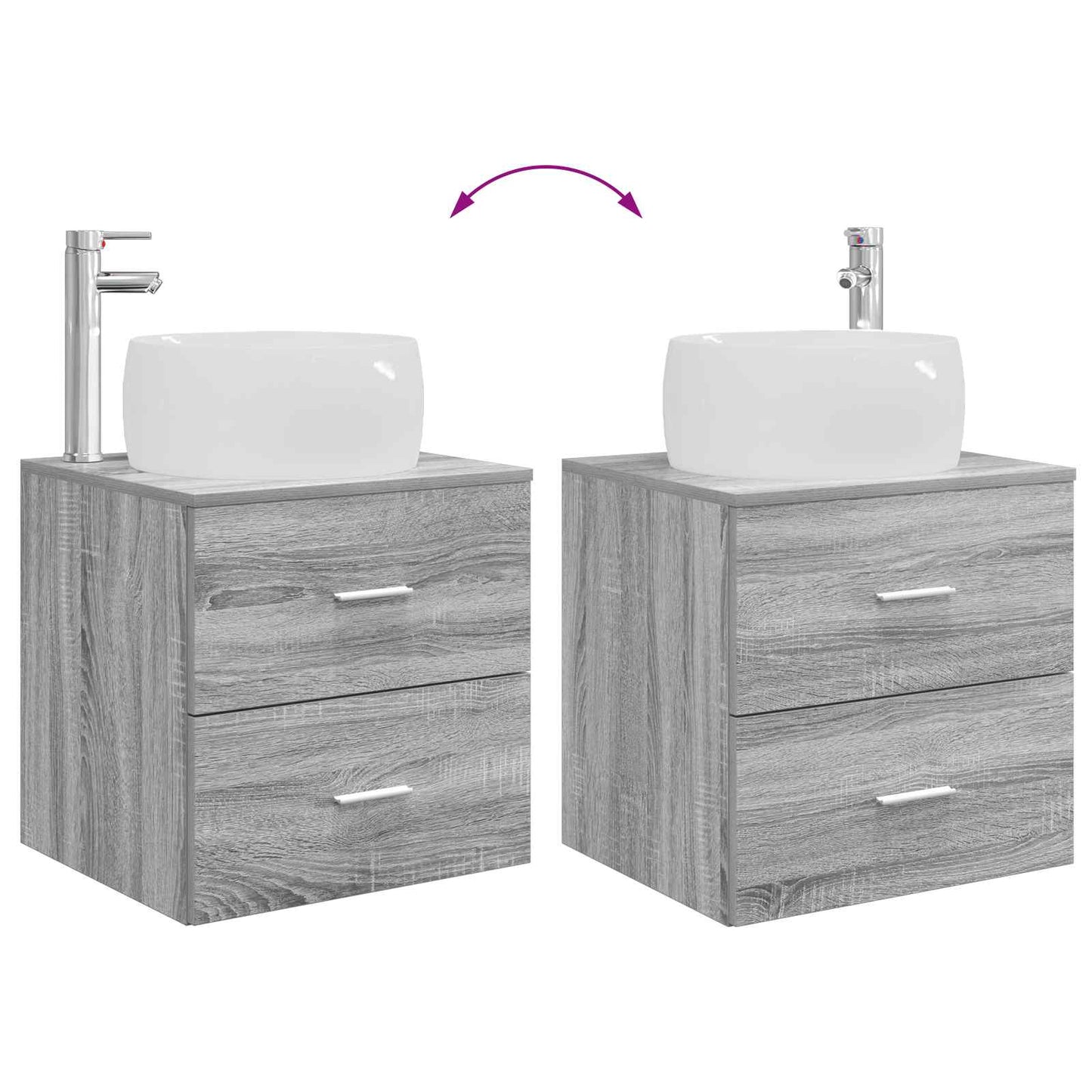 Bathroom Furniture Set 3 pcs Grey Sonoma 49.5 x 44.5 x 66 cm