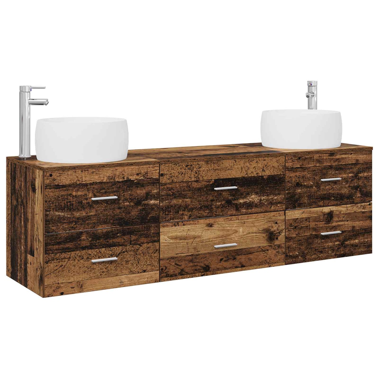 Bathroom Furniture Set 3 pcs Old Wood 49.5 x 44.5 x 66 cm