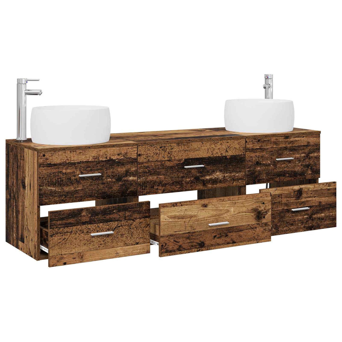 Bathroom Furniture Set 3 pcs Old Wood 49.5 x 44.5 x 66 cm