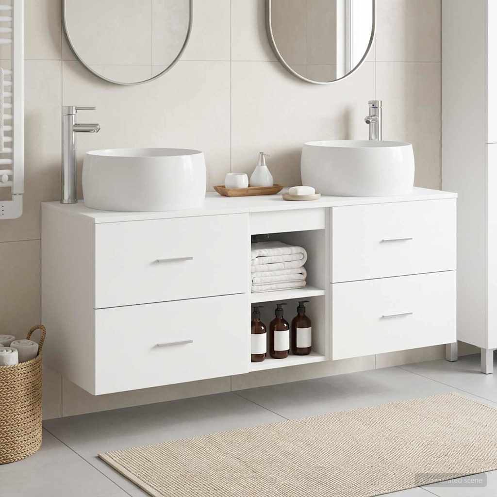 Bathroom Furniture Set 3 pcs White 49.5 x 44.5 x 66 cm