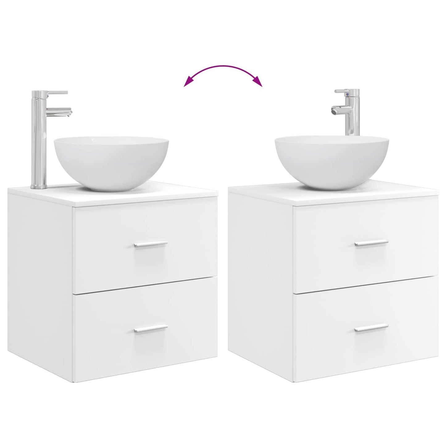 Bathroom Furniture Set 3 pcs White 49.5 x 44.5 x 66 cm