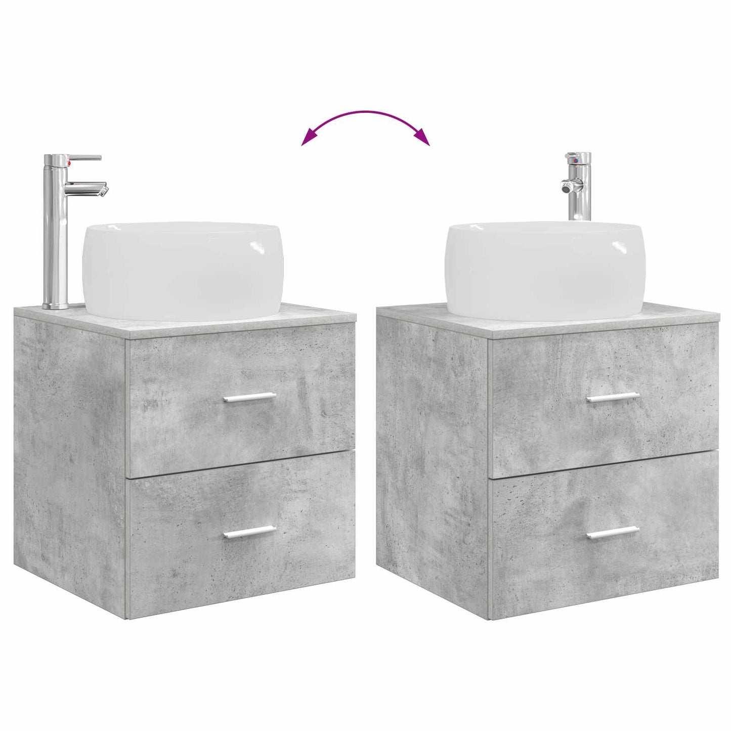 Bathroom Furniture Set 3 pcs Concrete Grey 49.5 x 44.5 x 66 cm