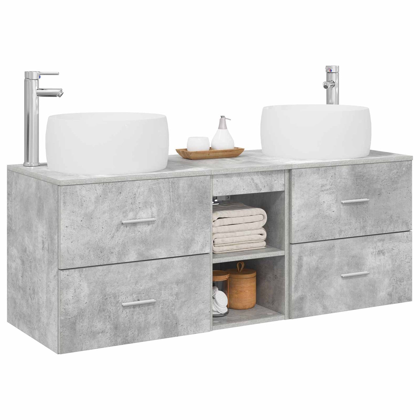 Bathroom Furniture Set 3 pcs Concrete Grey 49.5 x 44.5 x 66 cm