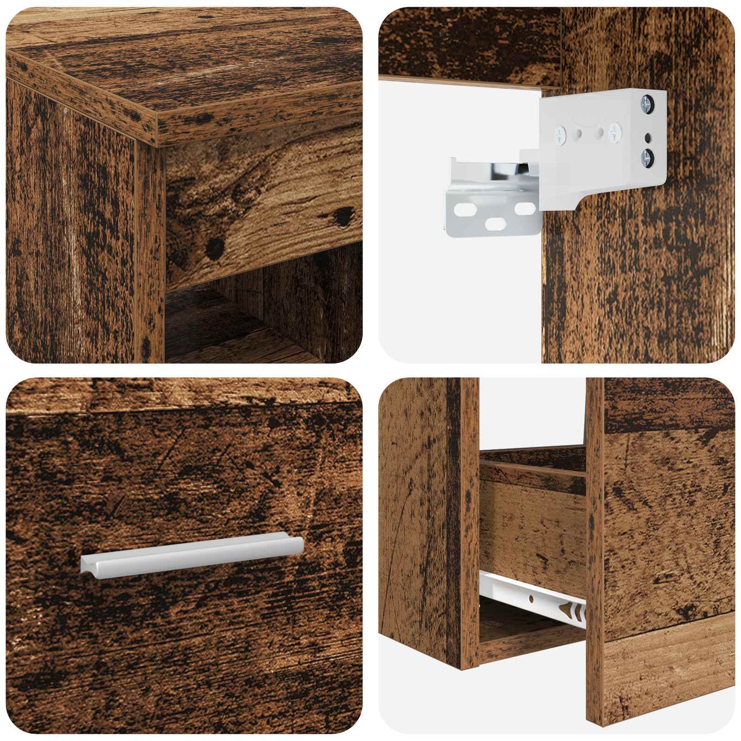 Bathroom Furniture Set 3 pcs Old Wood 49.5 x 44.5 x 66 cm