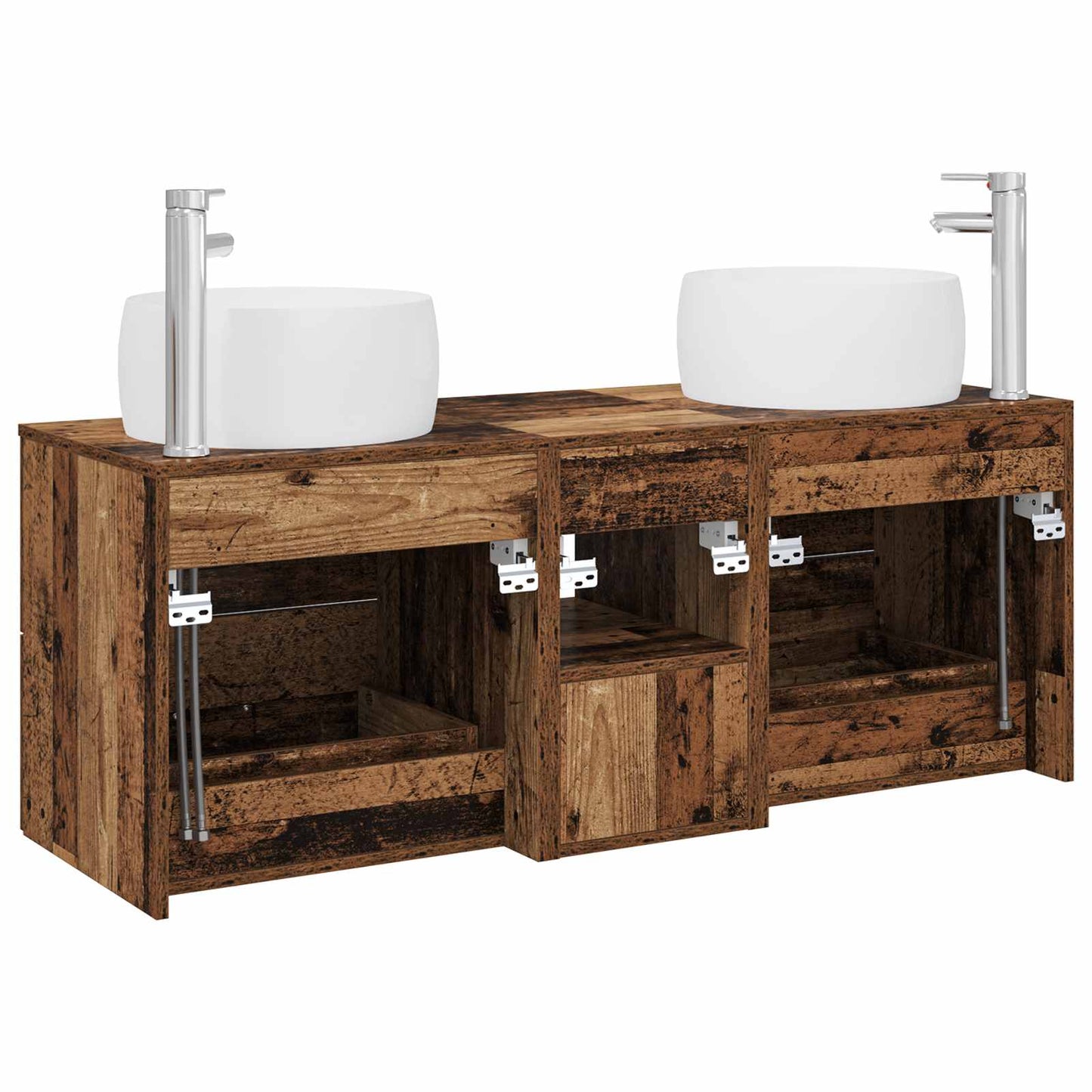Bathroom Furniture Set 3 pcs Old Wood 49.5 x 44.5 x 66 cm
