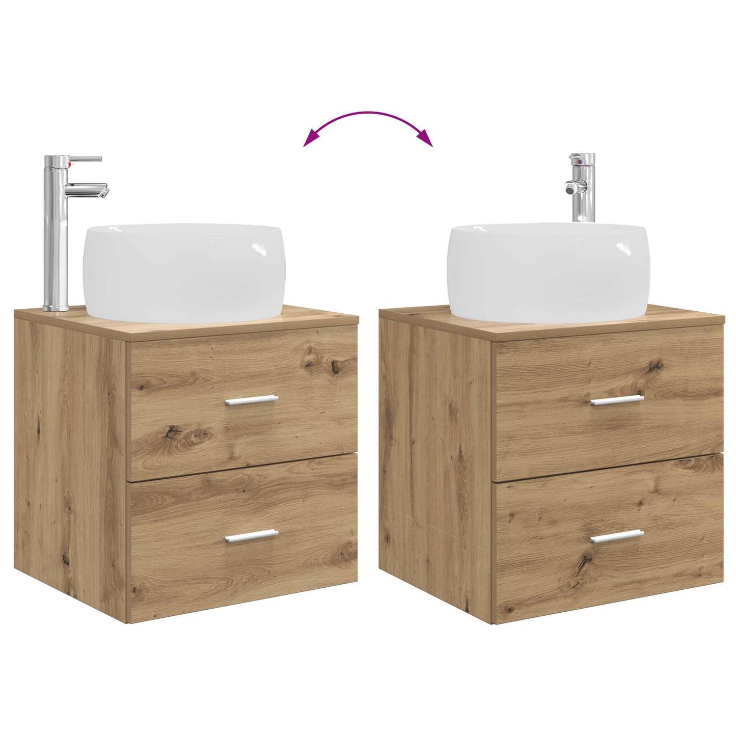 Bathroom Furniture Set 3 pcs Artisan Oak 49.5 x 44.5 x 66 cm