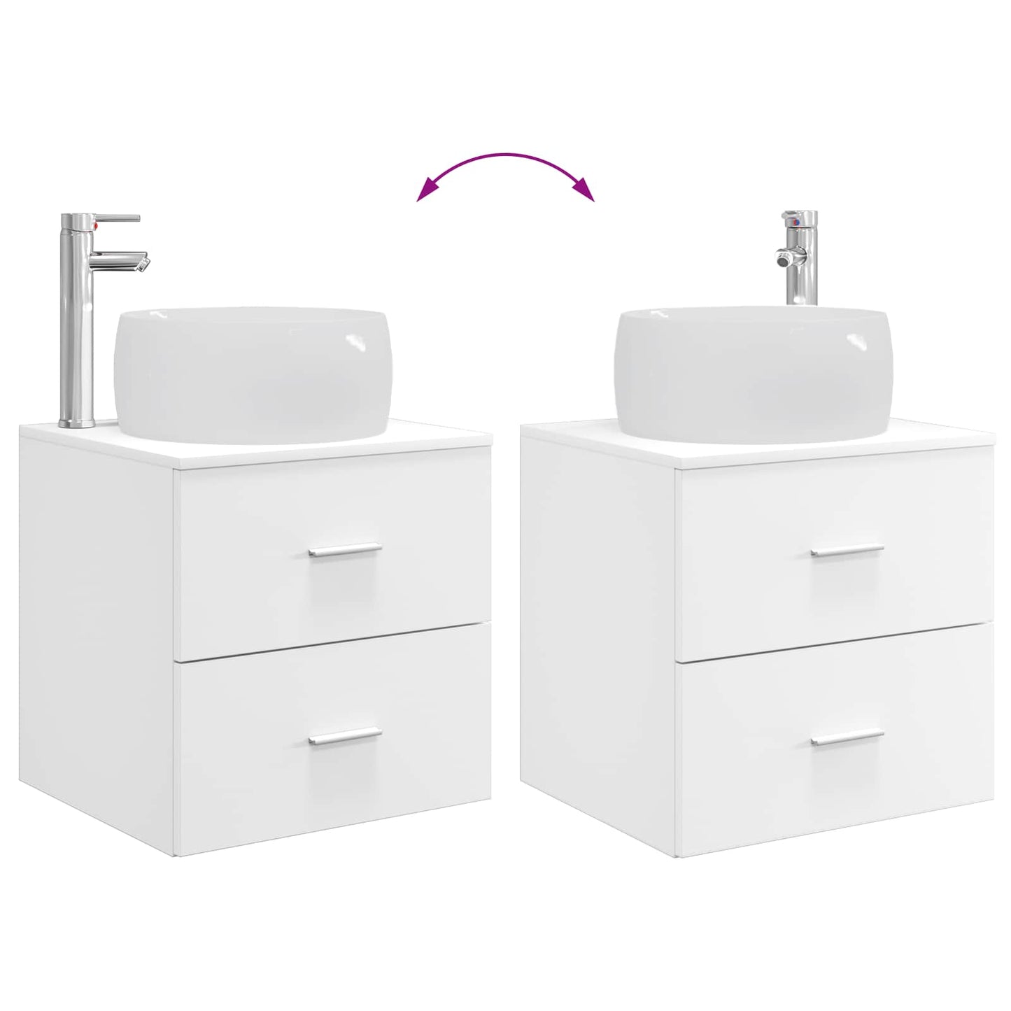 Bathroom Furniture Set 3 pcs White 49.5 x 44.5 x 66 cm