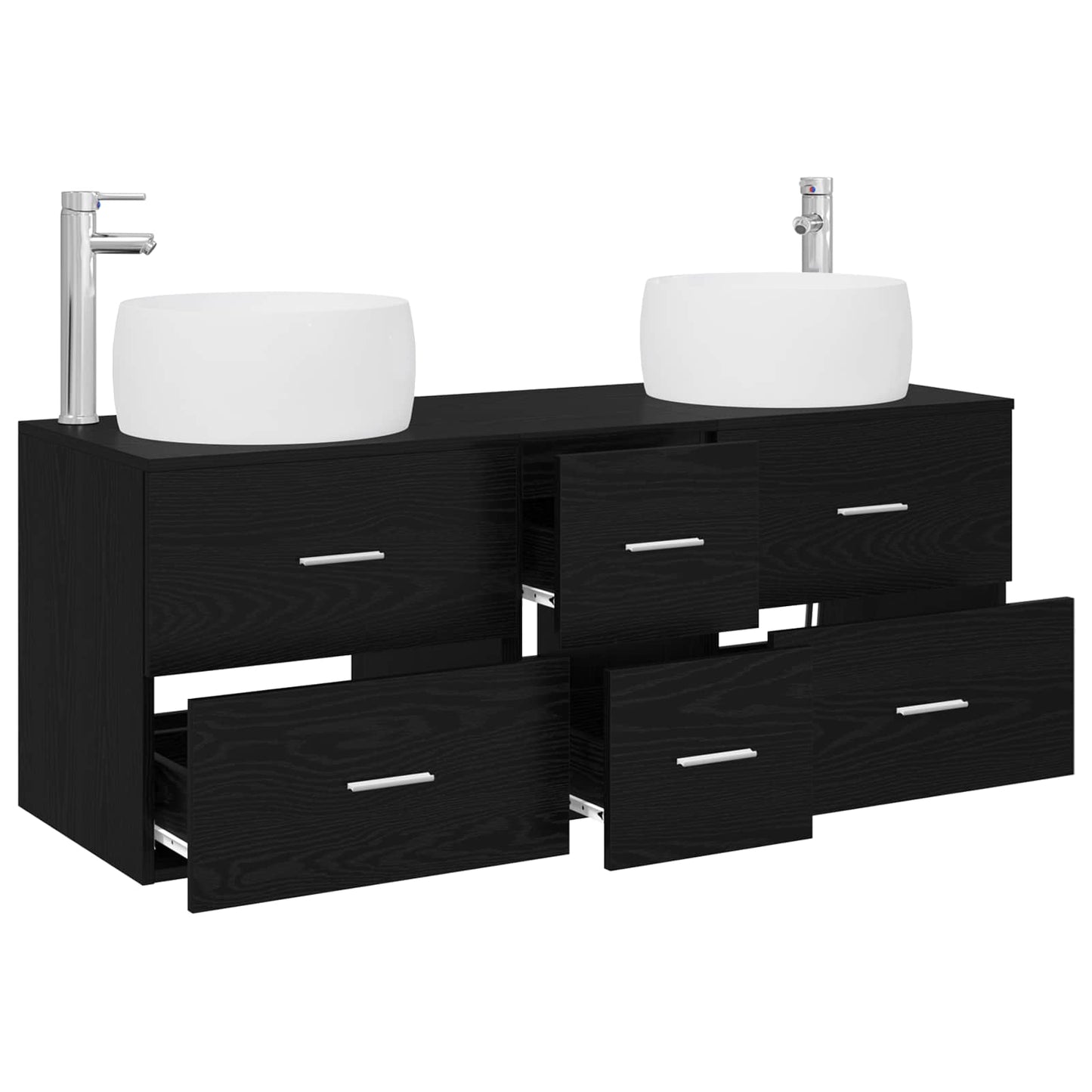 Bathroom Furniture Set 3 pcs Black 49.5 x 44.5 x 66 cm