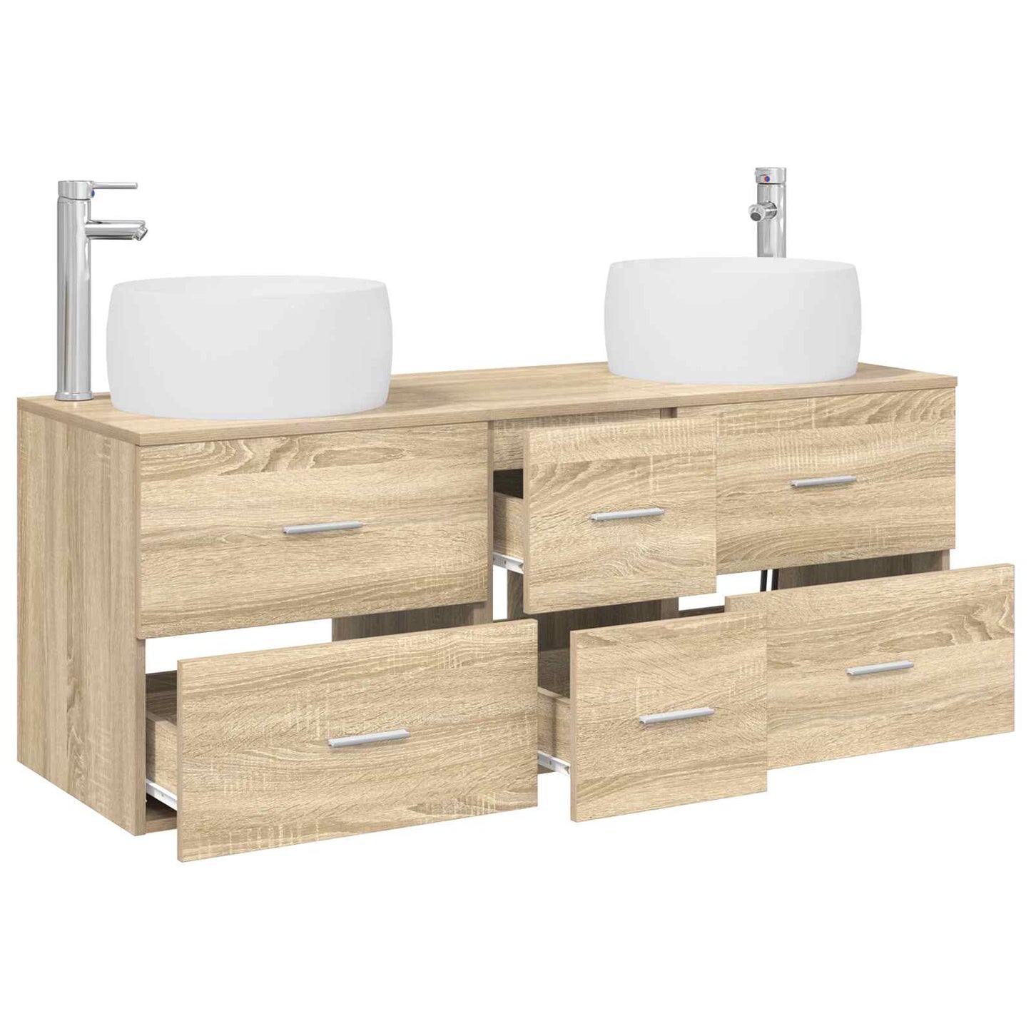 Bathroom Furniture Set 3 pcs Sonoma Oak 49.5 x 44.5 x 66 cm