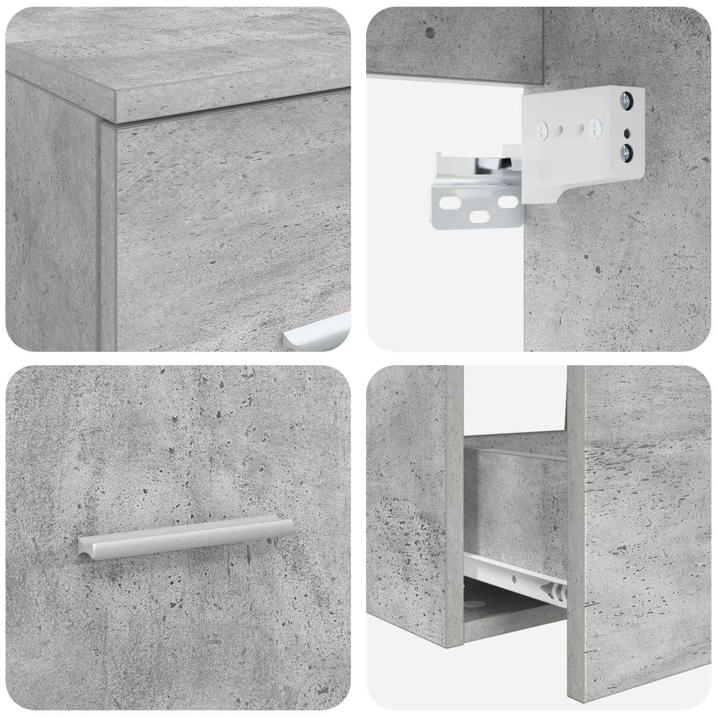Bathroom Furniture Set 3 pcs Concrete Grey 49.5 x 44.5 x 66 cm