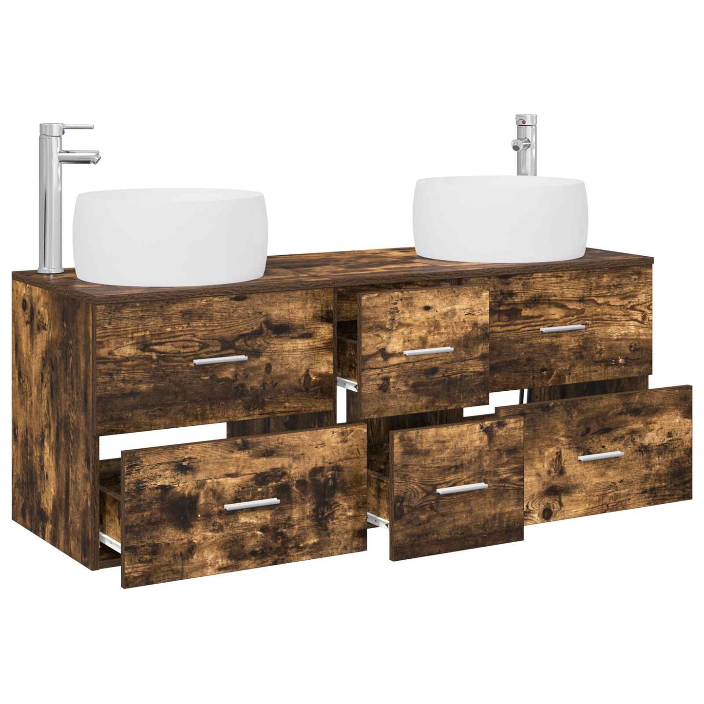 Bathroom Furniture Set 3 pcs Smoked Oak 49.5 x 44.5 x 66 cm